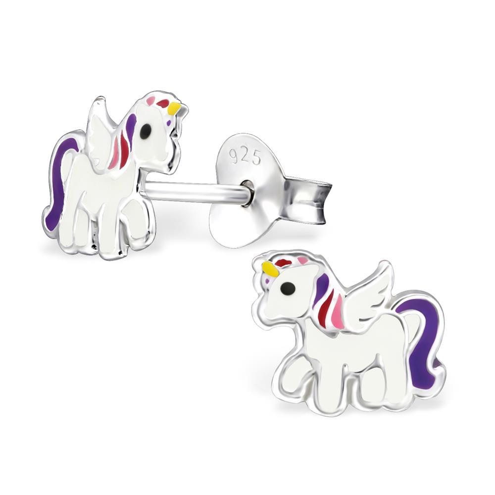 Ohrring-Set Ohrstecker Einhorn aus 925 Silber für Kinder