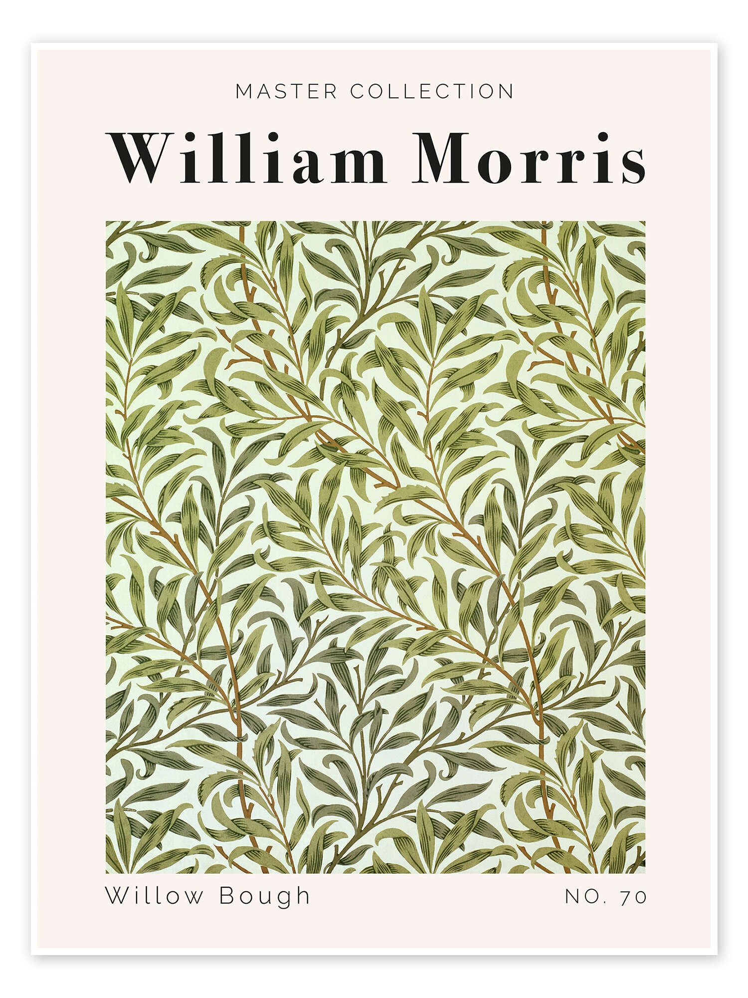 Posterlounge Wandbild Willow Bough No. 70, William Morris, erhältlich als Poster, Leinwandbild, Wandsticker oder Acrylglasbild