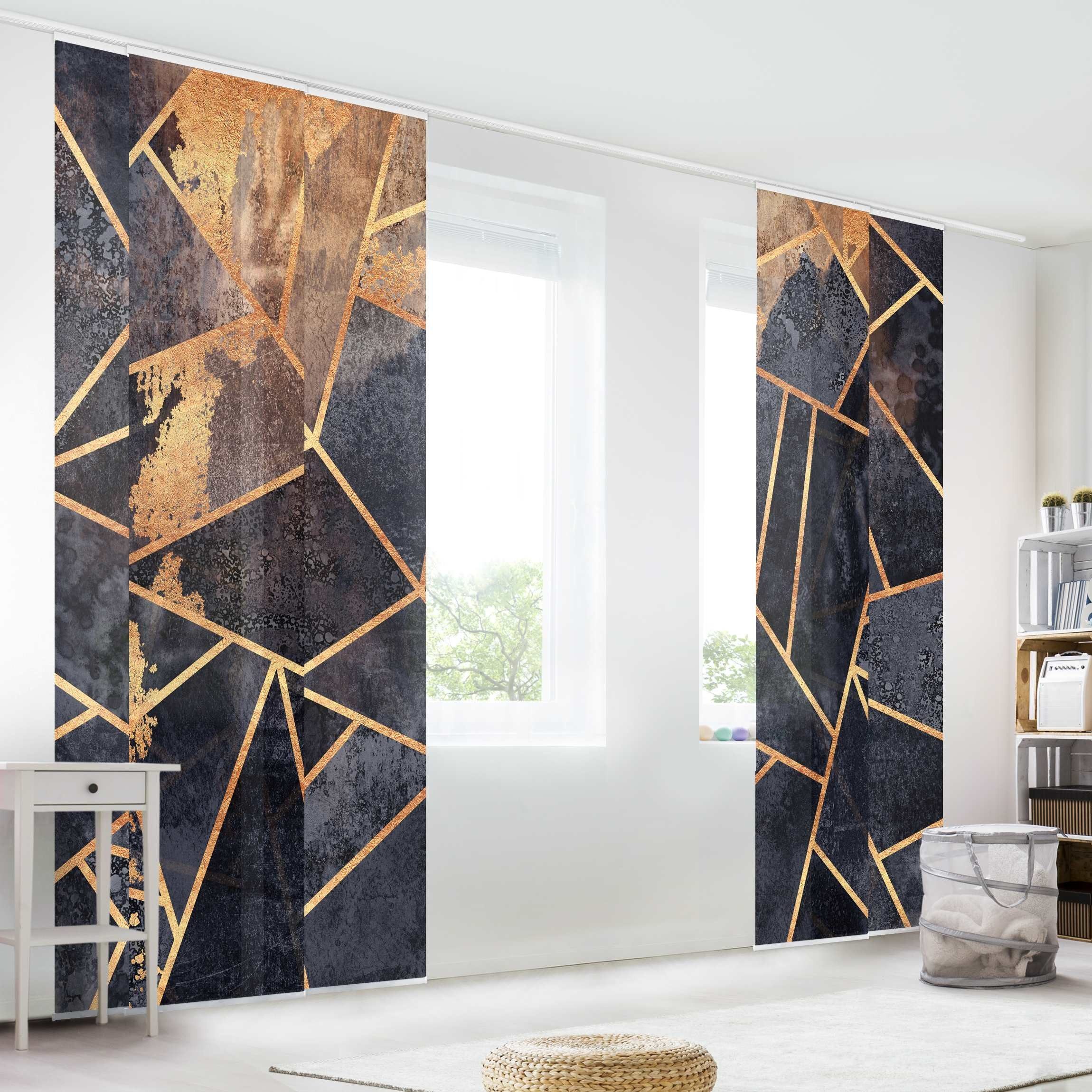 Bilderdepot24 Schiebegardine modern Flächenvorhang blickdicht Onyx günstig online kaufen