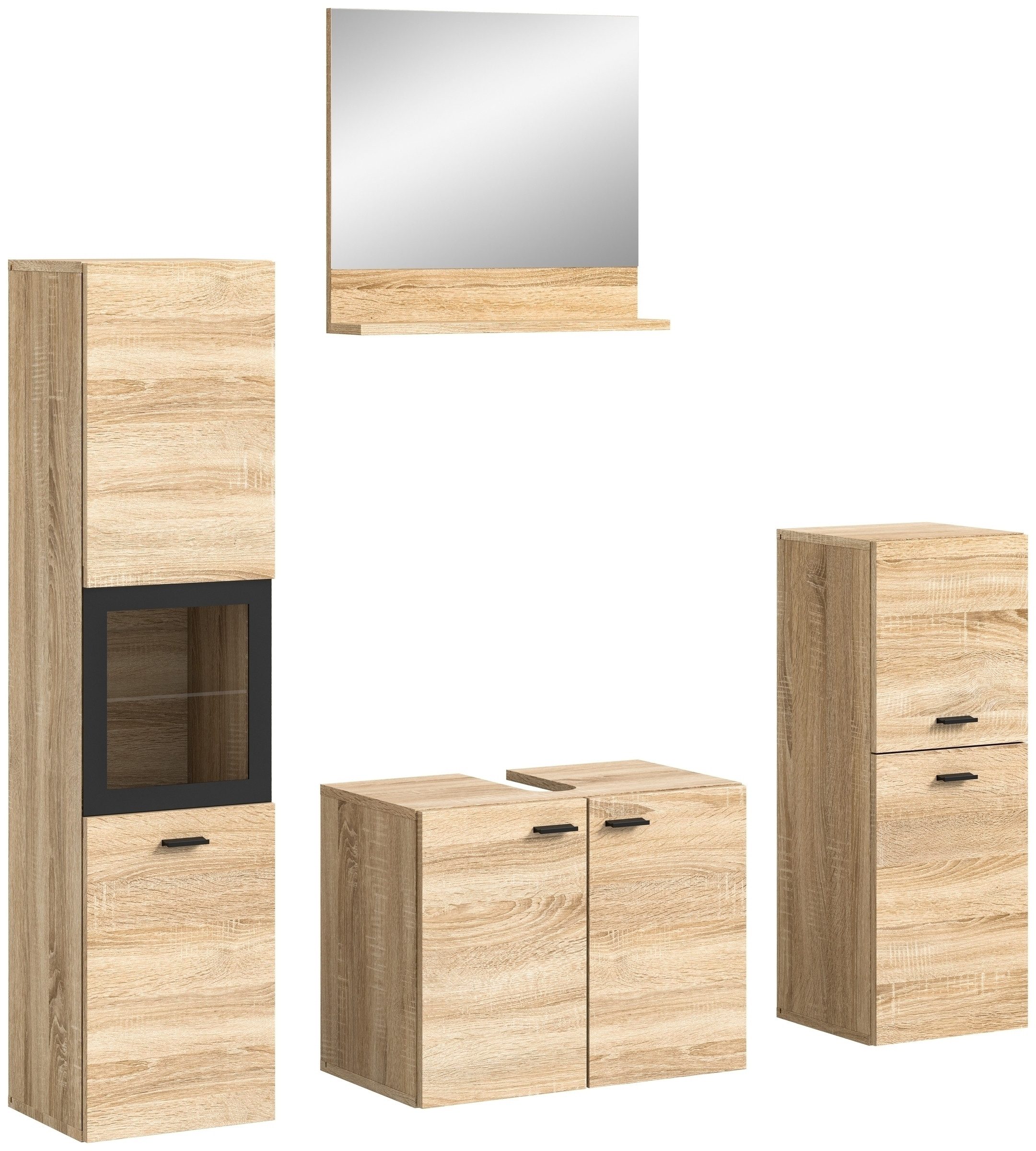 xonox.home Badezimmer-Set in Eiche Sonoma - 137x186x33cm (BxHxT)