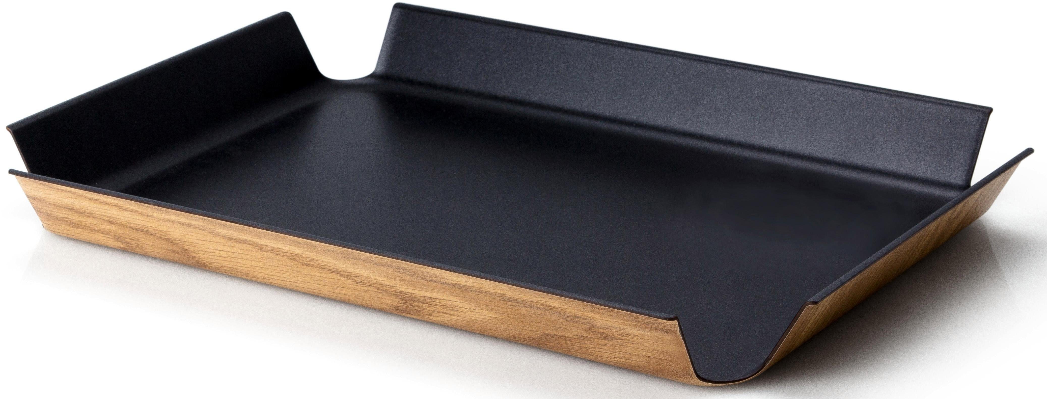 Holz schwarz/holzfarben Tablett, Continenta