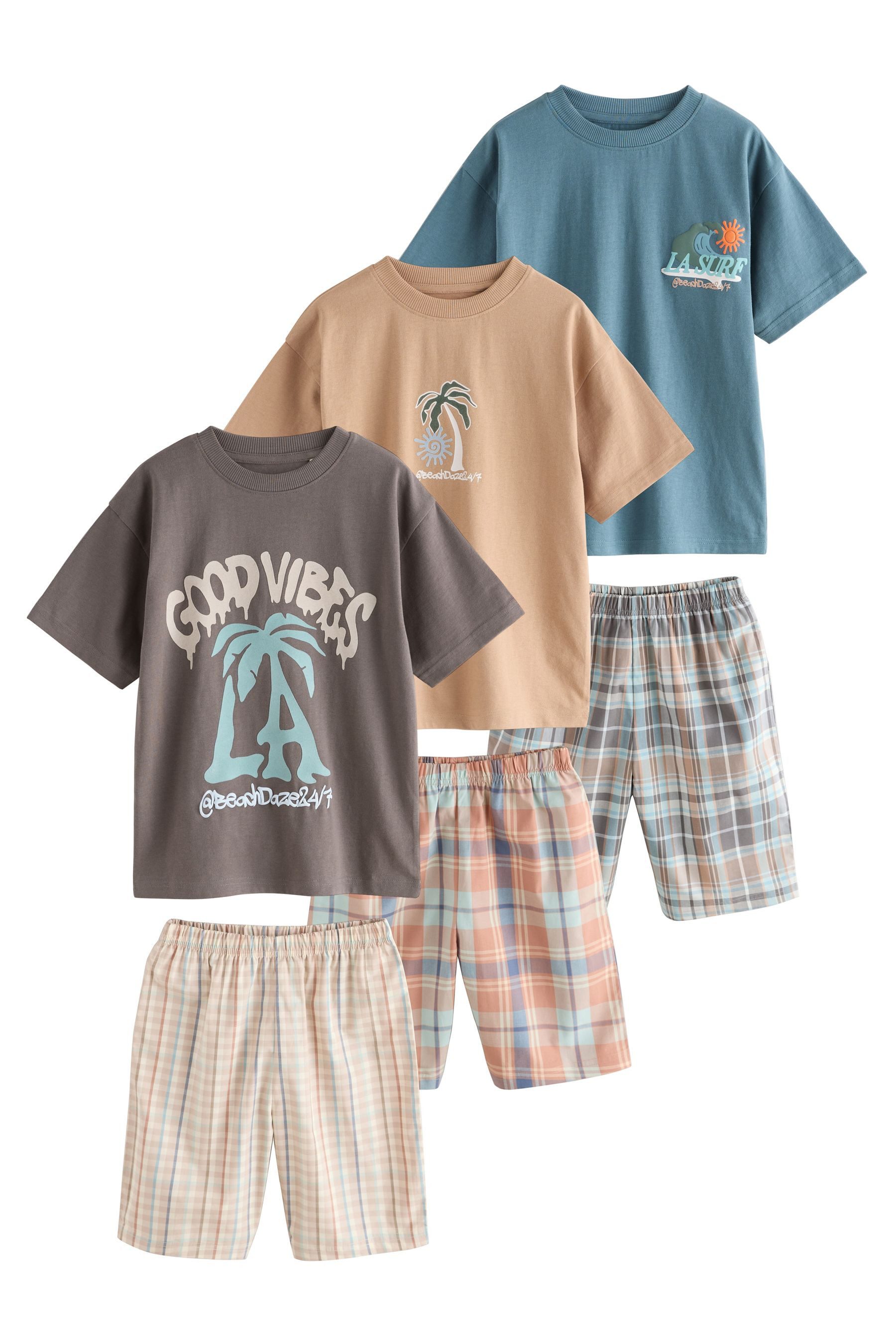 Pyjama Kurzer Schlafanzug im 3er-Pack