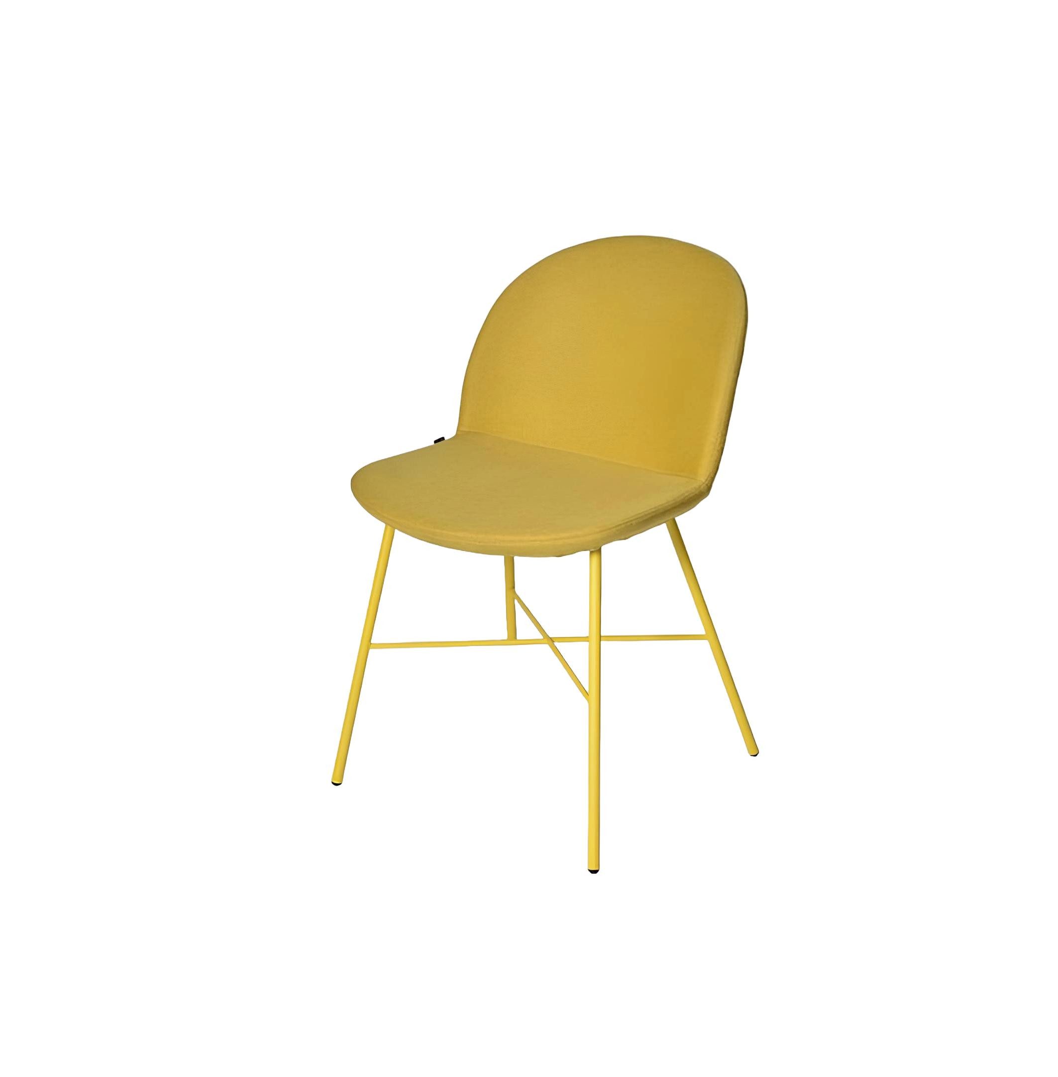 Xlmoebel Esszimmerstuhl Gelber Designerstuhl aus Textil für elegantes Ambiente (1 St), Hergestellt in Europa