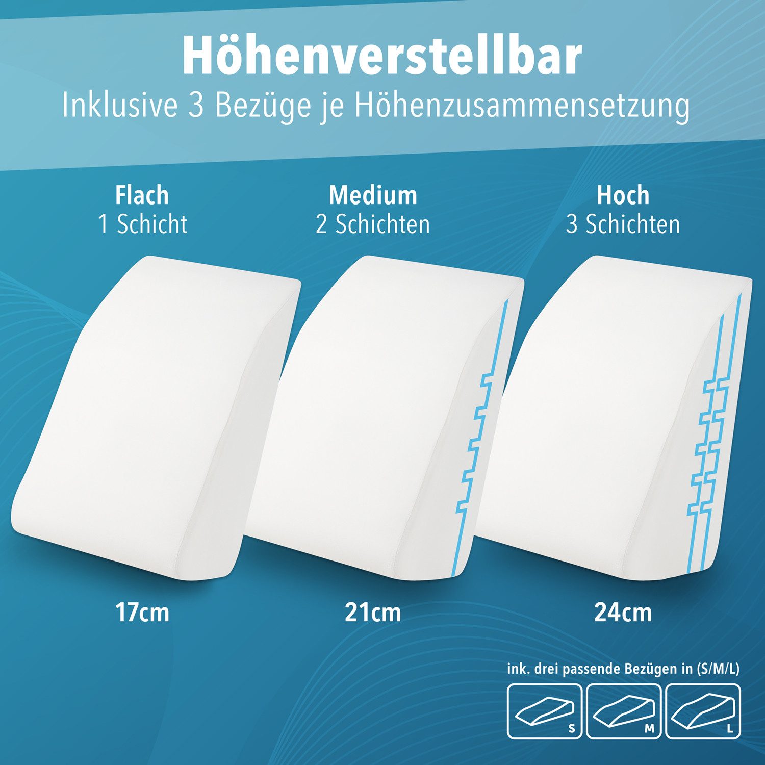 Blumtal Venenkissen Ergonomisches höhenverstellbares Venenkissen, Beinkissen gegen schwere Beine - erhältlich in zwei Farben