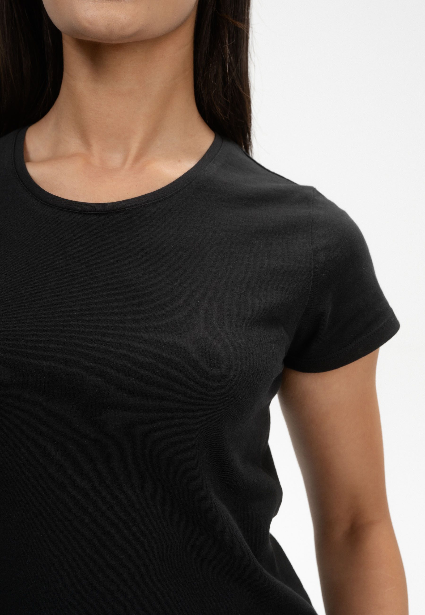 MELA Kurzarmshirt T-Shirt Style LANISHA Schmaler Kragen