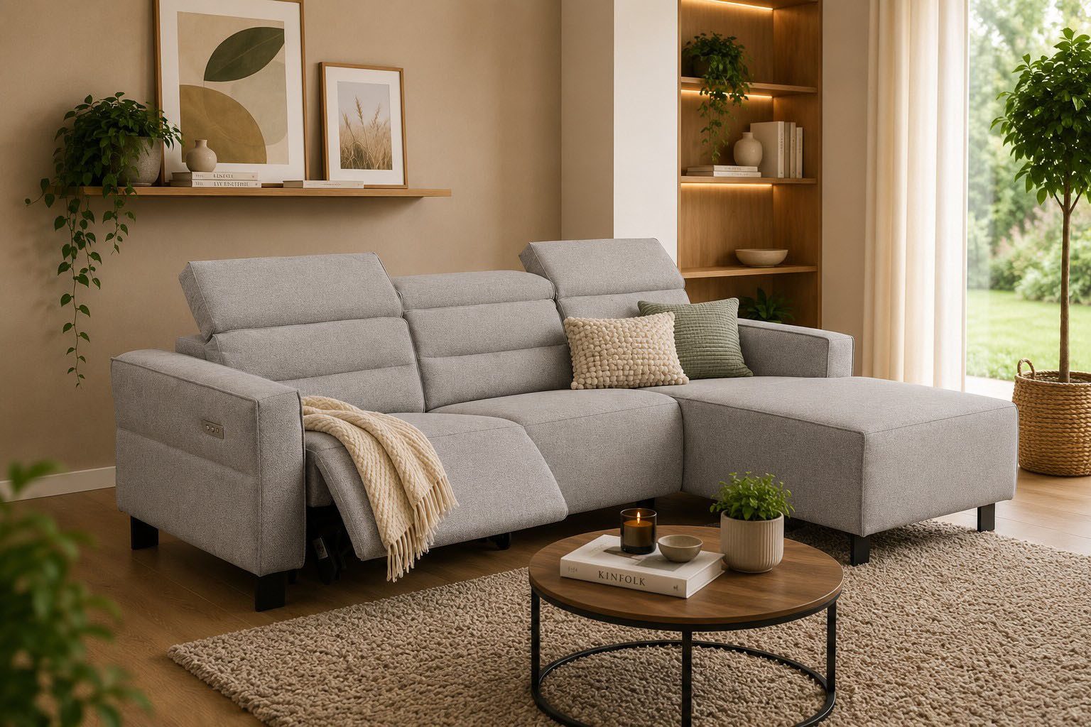 OTTO home Ecksofa Carpari, L-Form, 263 cm, manuelle o. elektrische Relaxfunktion, USB A/C und Kopfteilverstellung