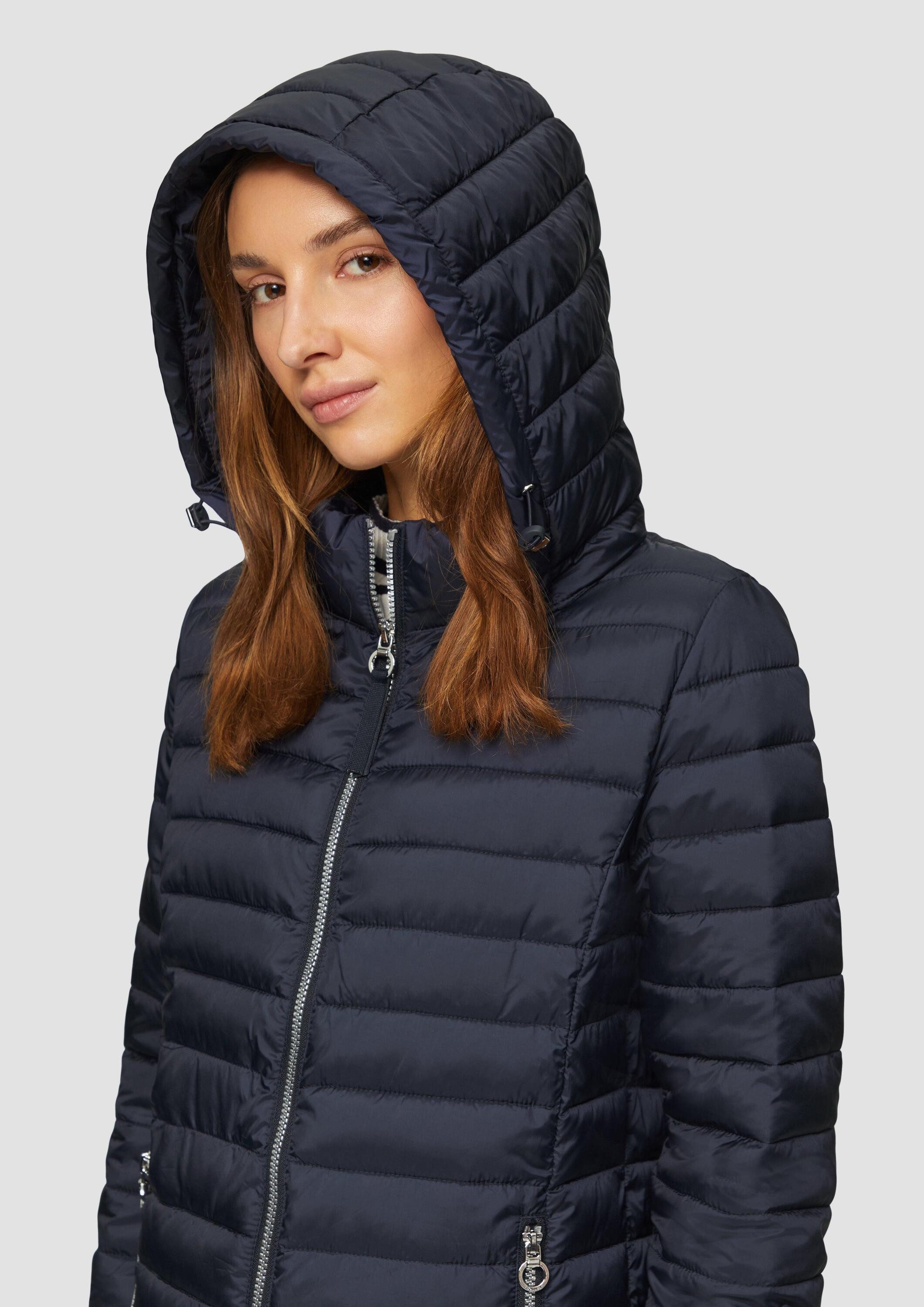 s.Oliver Funktionsmantel Outdoor-Mantel Lange Steppjacke mit abnehmbarer Kapuze – Bild 4 von 5