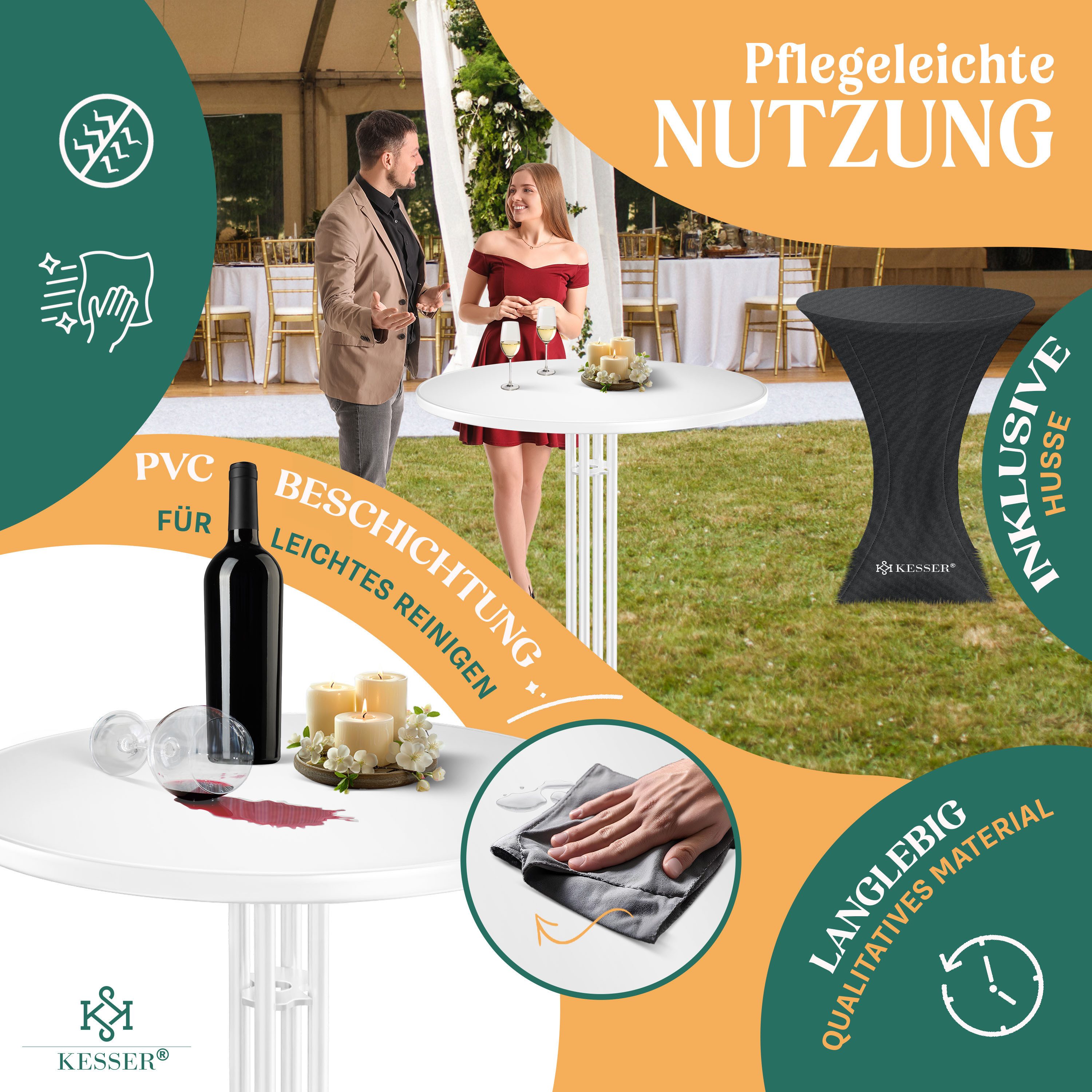 KESSER Bistrotisch (1-St), Gastro Stehtisch klappbar Gastronomie Bistrotisch rund