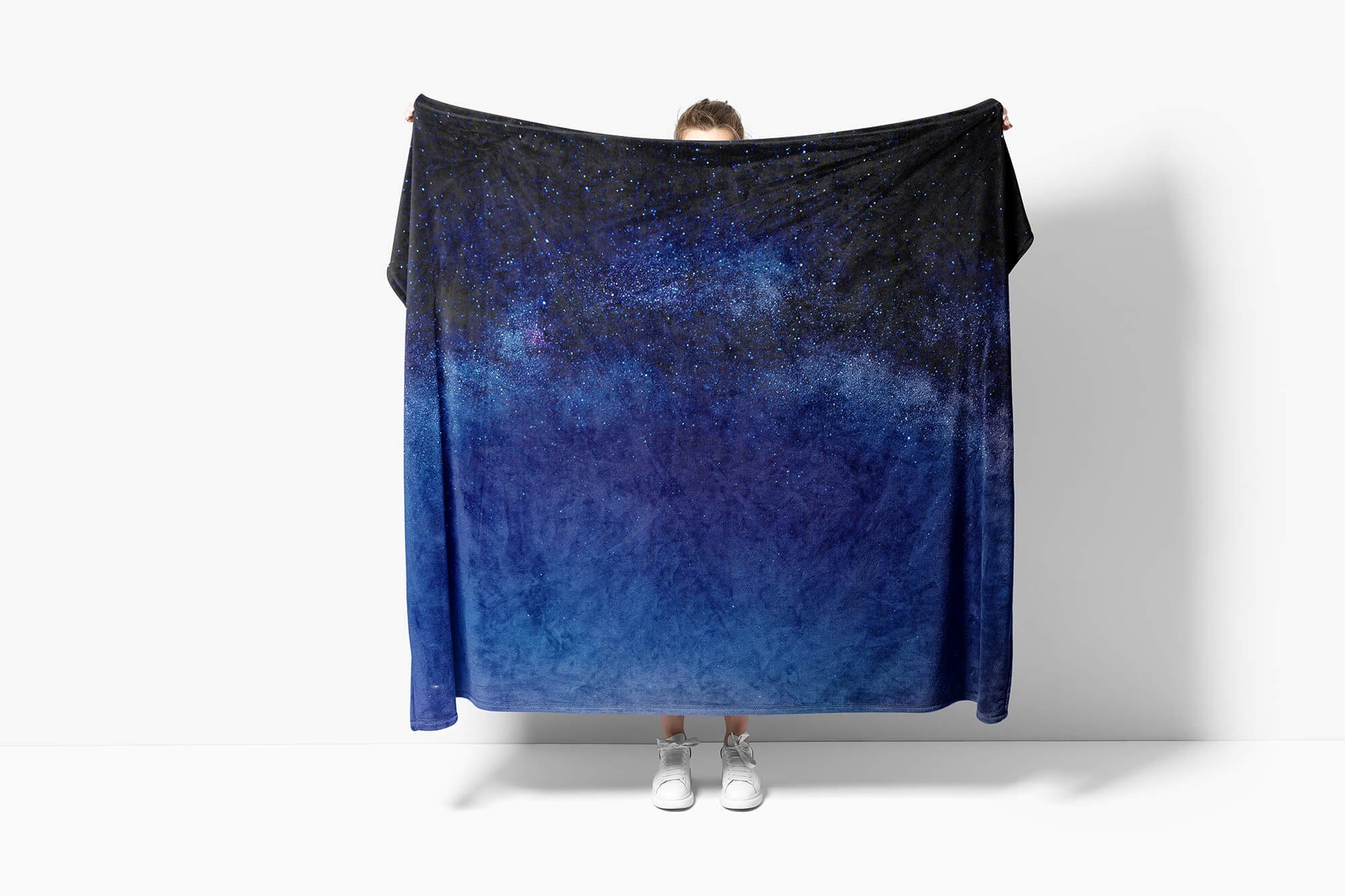 Baumwolle-Polyester-Mix Art Handtücher Sinus mit Handtuch Kuscheldecke Saunatuch (1-St), Fotomotiv Milchstraße Galaxi, Handtuch Strandhandtuch