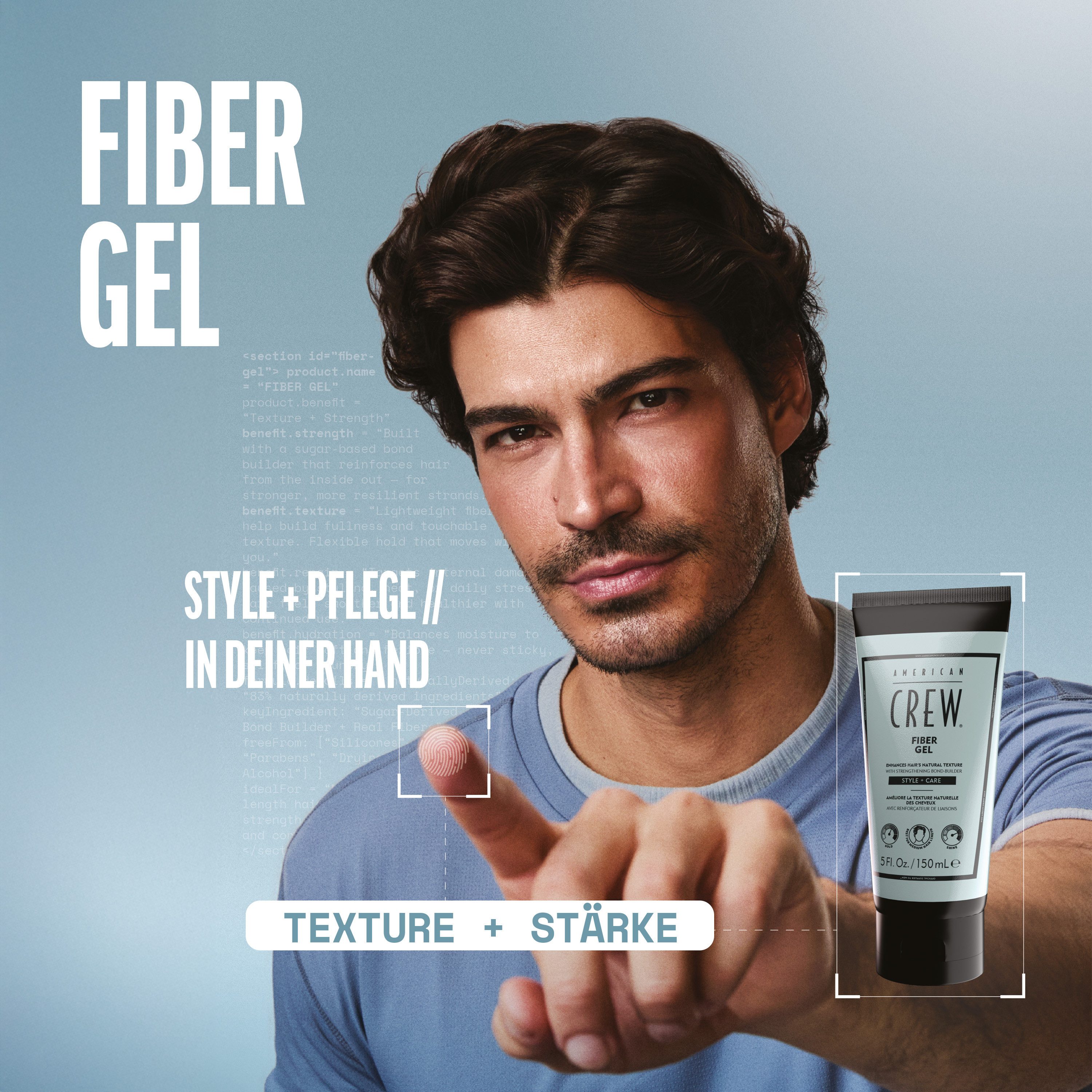 American Crew Haargel FIBER GEL, 1-tlg., mittlerer Halt, für kurzes bis mittellanges Haar, alle Haartypen