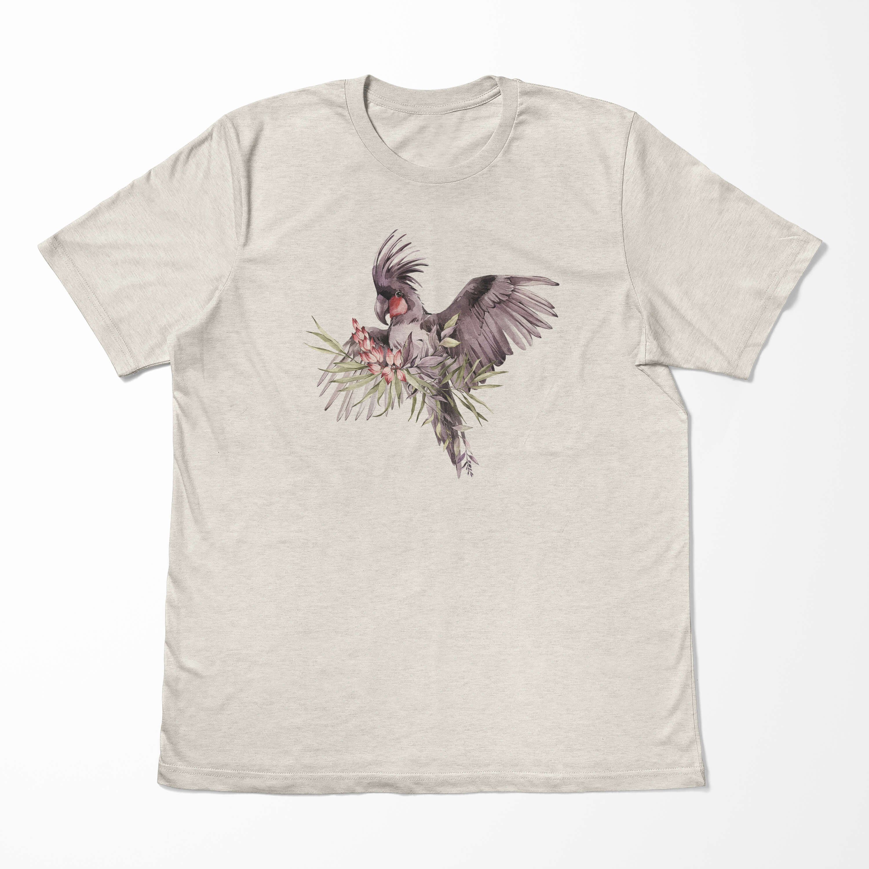 Farbe (1-tlg) T-Shirt Shirt Bio-Baumwolle Art Nachhaltig T-Shirt Herren Organic Sinus Aquarell Motiv Kakadus Ökomode