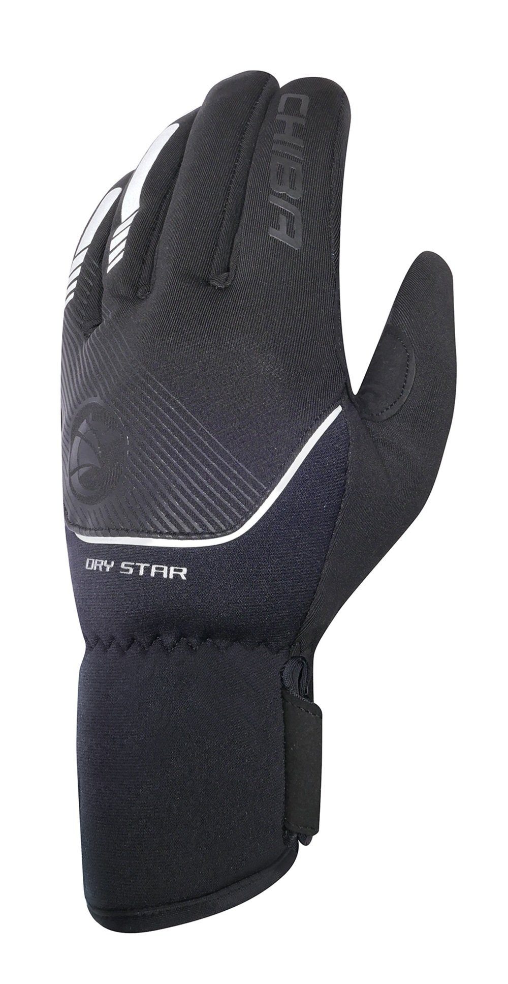 Chiba Fahrradhandschuhe Dry Star (Oberhand aus warmen, winddichtem Softshell) schwarz - 1 Paar