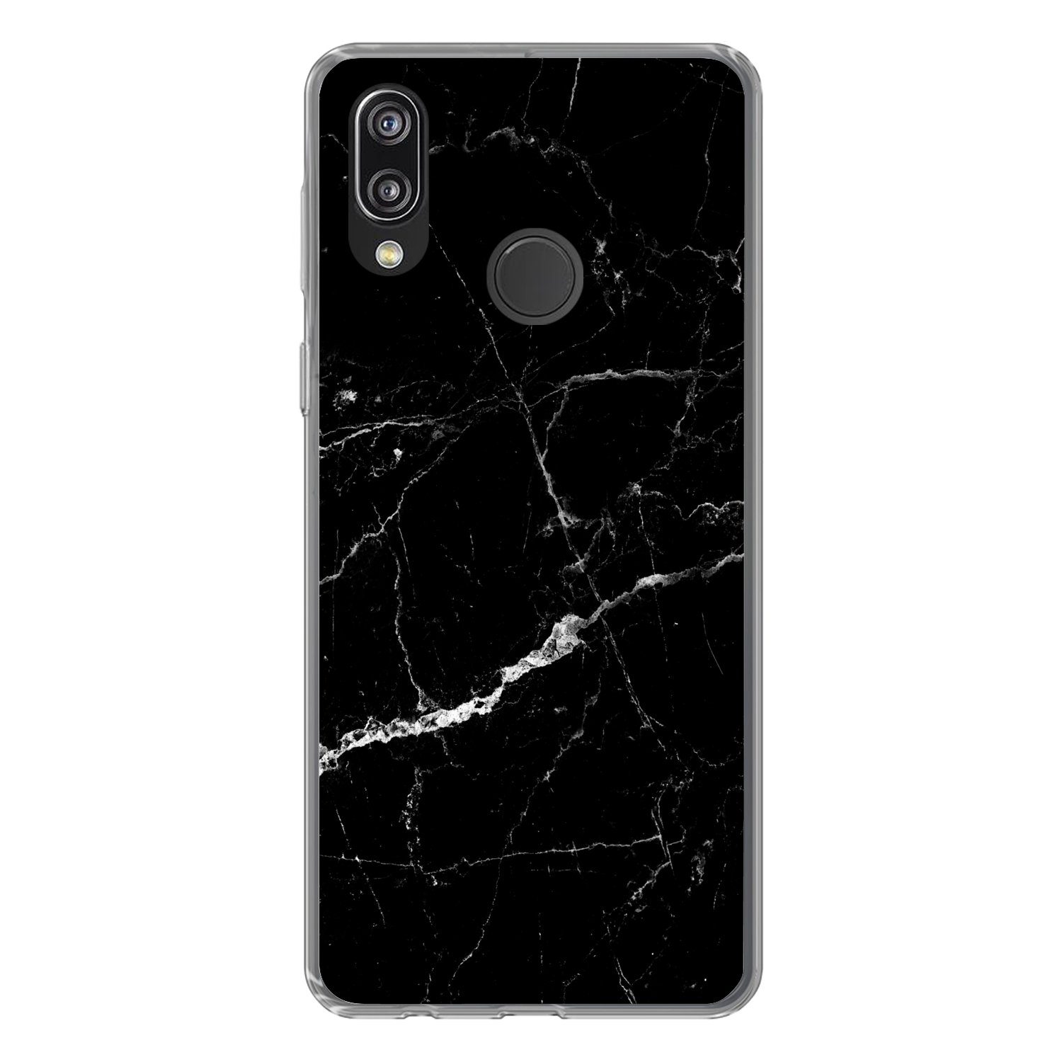 MuchoWow Handyhülle für Huawei P20 Lite (2020) Marmoroptik - Schwarz - Luxus, Handy Case, Silikon, Bumper Case Dünn