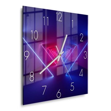 DEQORI Wanduhr 'Lichtinstallation' (Glas Glasuhr modern Wand Uhr Design Küchenuhr)