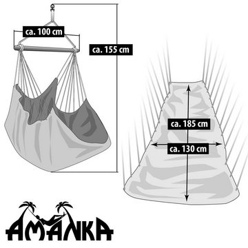 AMANKA Hängematte Hängematte Hängestuhl 2 Personen XXL 185cm, 185x130cm bis 150 kg Gelb