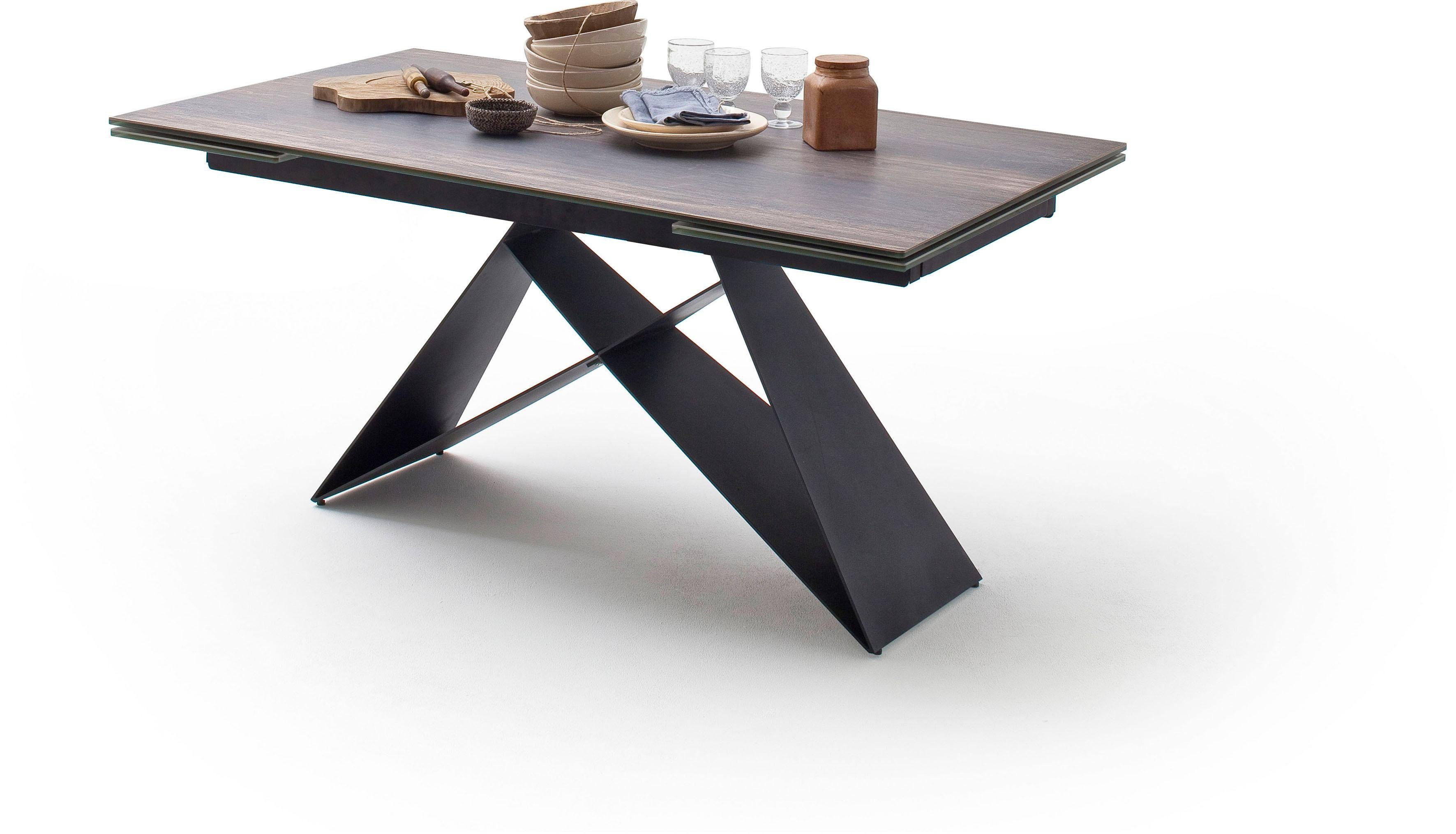 MCA furniture Esstisch Kobe, Esstisch Glas-Keramik mit Stirnauszug Holzoptik barrique | Holzoptik barrique