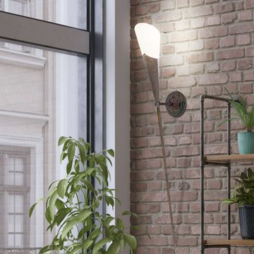 etc-shop LED Wandleuchte, Leuchtmittel nicht inklusive, Rustikale Wand Fackel Beleuchtung Glas Lampe Leuchte Landhaus Stil