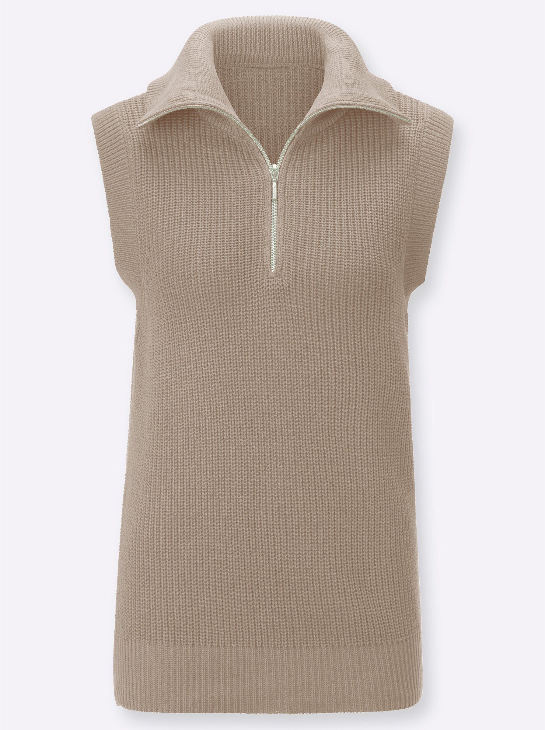 Witt Strickpullover Pullunder Ärmellos Rippoptik
