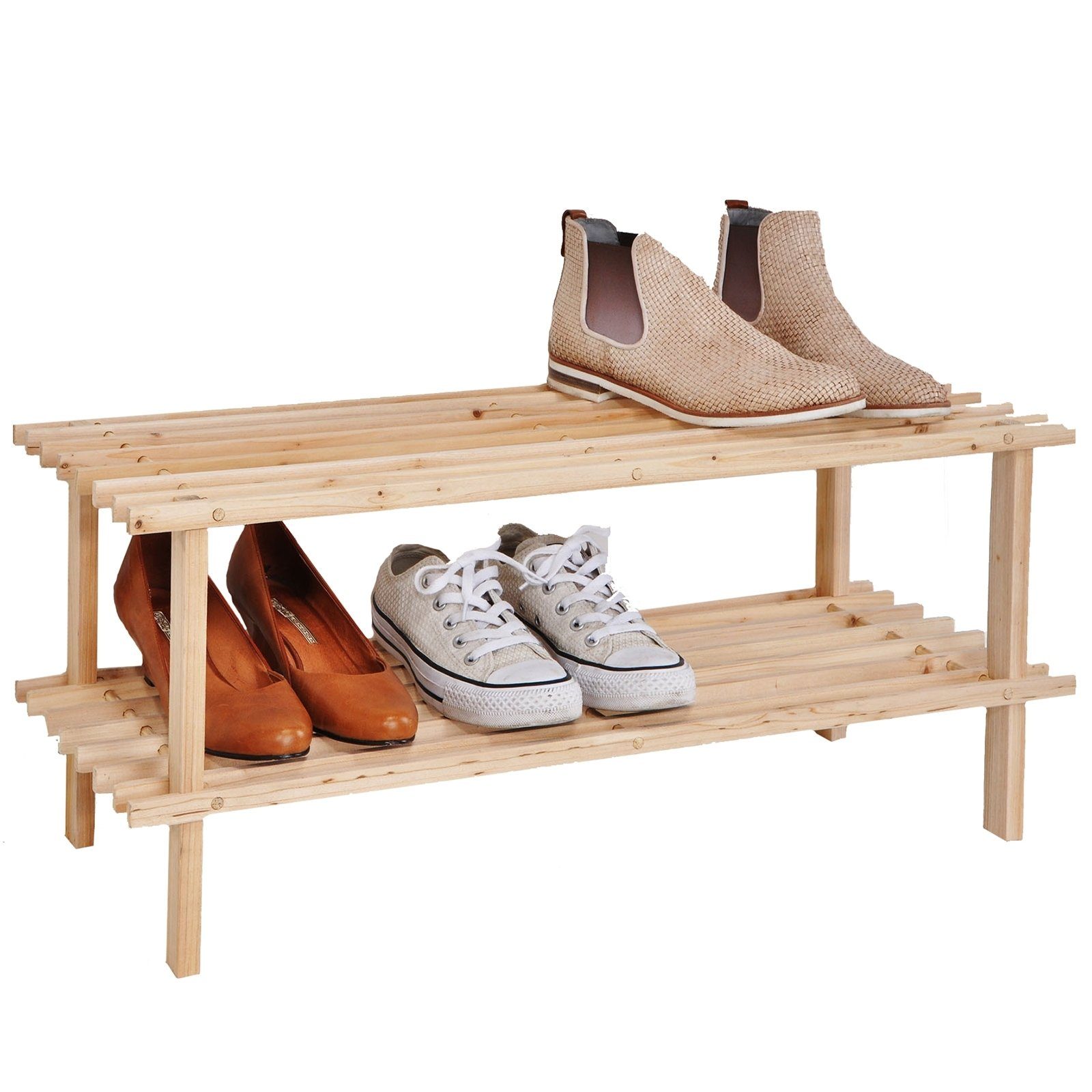 HTI-Living Schuhregal Schuhregal, 2 Böden Holz, Stück 1-tlg., Schuhregal Schuhablage Garderobe