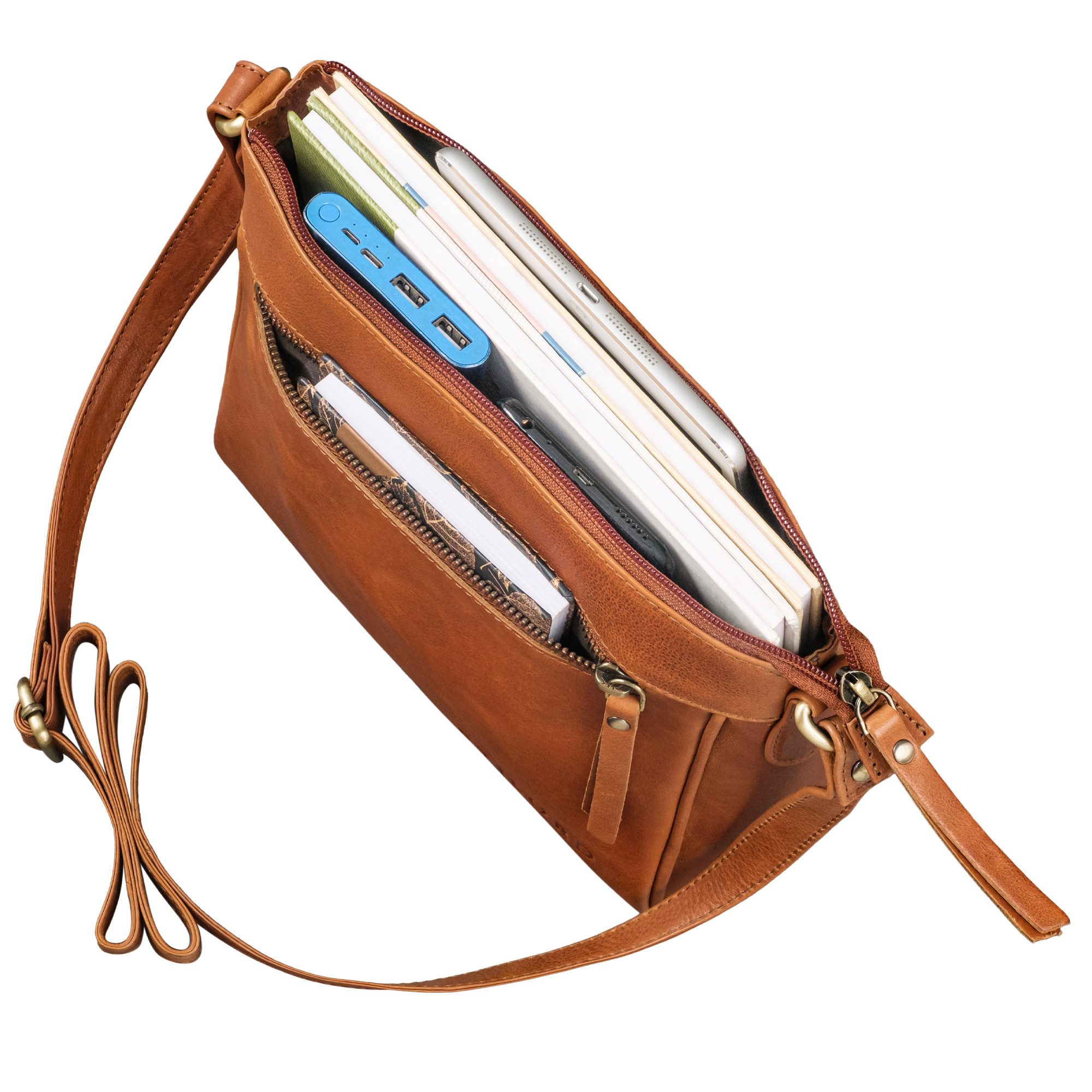 STILORD Handtasche "Mirabelle" Zeitlose Lederdatsche Handtasche Damen zum Umhängen