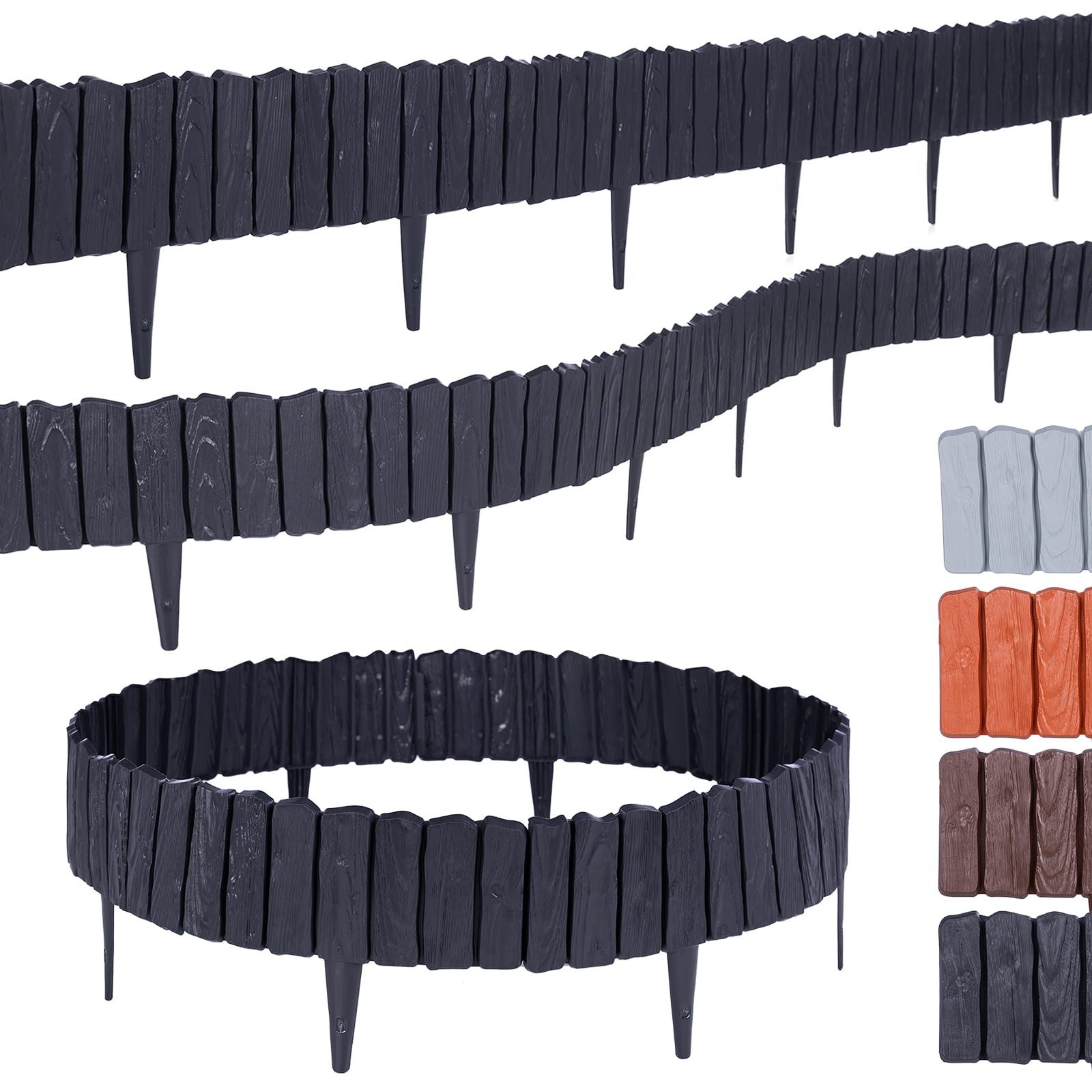 BooGardi Beetumrandung Rasenkante Holzoptik, LxH: 286x12,5 cm, 5 Stück Anth günstig online kaufen