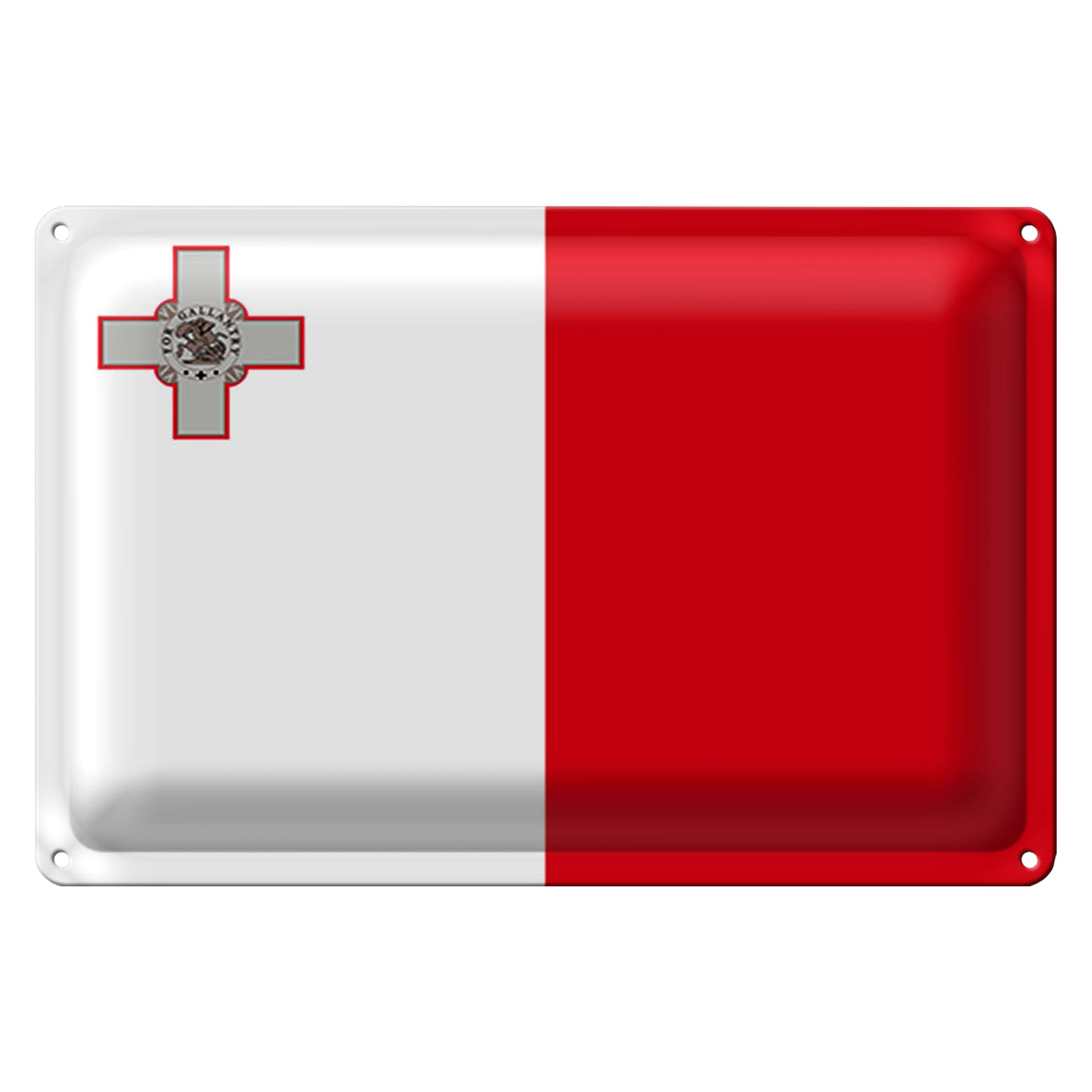 Roomando Metallschild Blechschild Flagge Malta 30x20cm Flag of Malta