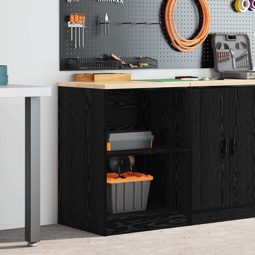 vidaXL Schrankmodule Garagen-Aufbewahrungsschrank Schwarz Massivholz Kiefer günstig online kaufen