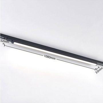 Arcchio Schienensystem-Leuchten Harlow, 108.7 cm, Modern, Kunststoff, Aluminium, Schwarz (RAL 9011), inkl. Leuchtmittel