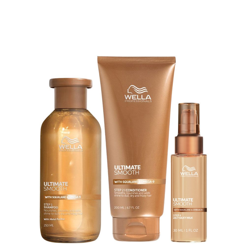 Wella Professionals Haarpflege-Set Ultimate Smooth Trio für feines Haar, 3-tlg., mit Squalan & Omega-9 für seidige Geschmeidigkeit