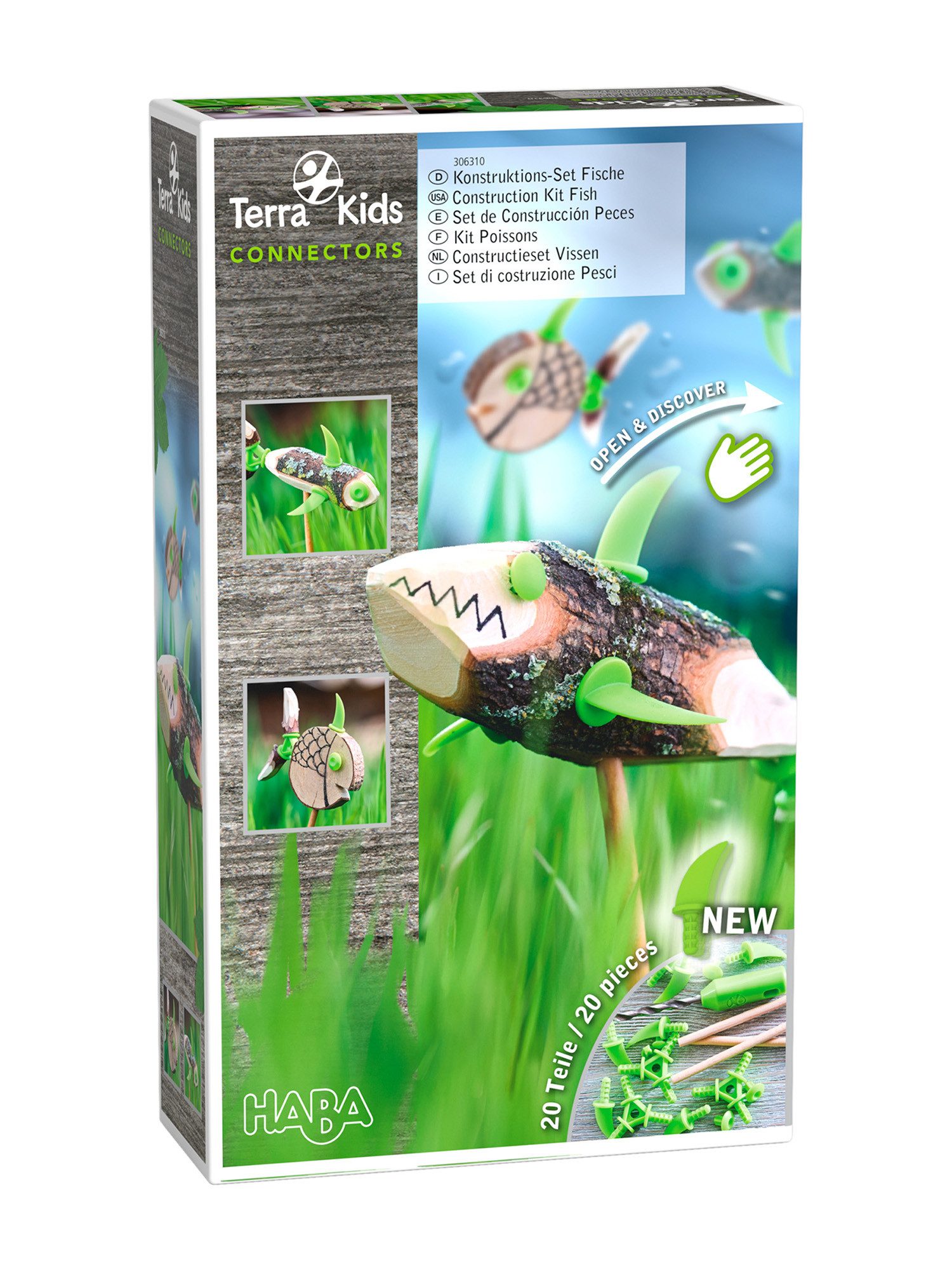 Haba Outdoor-Spielzeug Terra Kids Connectors – Konstruktions-Set Fische, unisex neutral