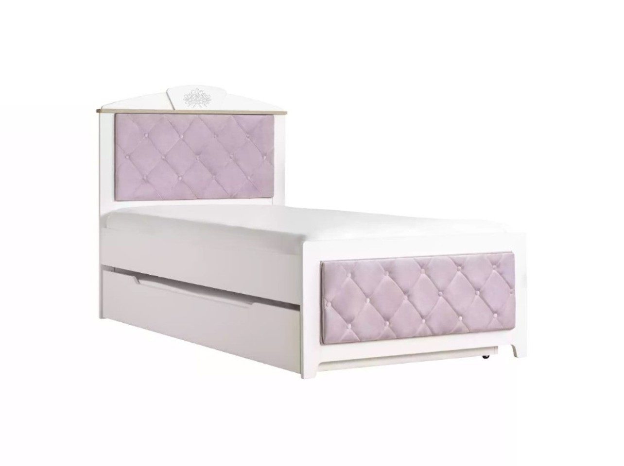 Xlmoebel Kinderbett Chesterfield Funktionsbett aus Holz in Rosa mit Stauraum (1-tlg., Bett), Hergestellt in Europa