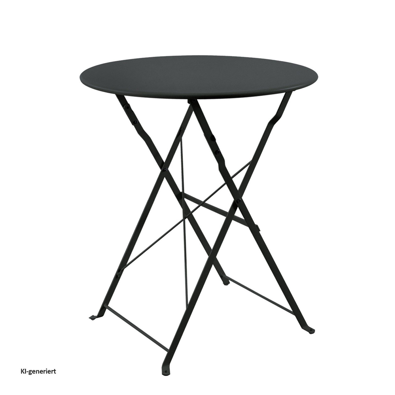 HTI-Living Gartentisch Gartentisch Basil Metall rund klappbar Schwarz (Stück, 1-St., 1 Gartentisch)