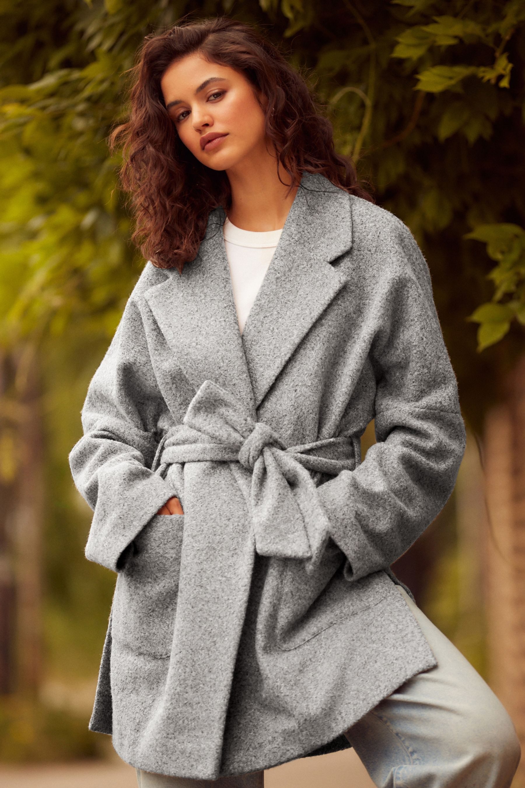 Next Wirkmantel Strickmantel mit Gürtel, Kurzgröße günstig online kaufen