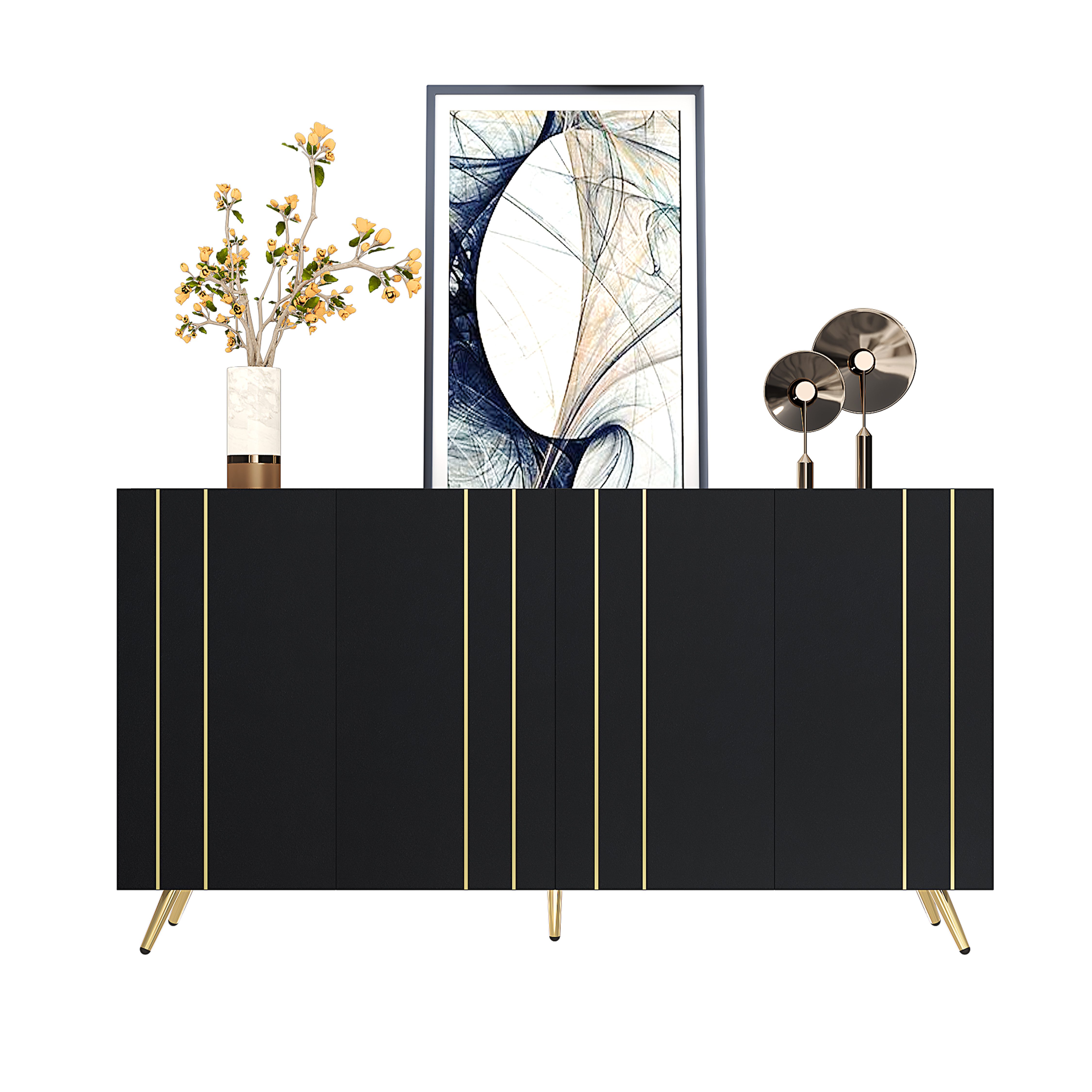 OKWISH Sideboard mit verstellbaren Einlegeböden (Beistellschrank, günstig online kaufen