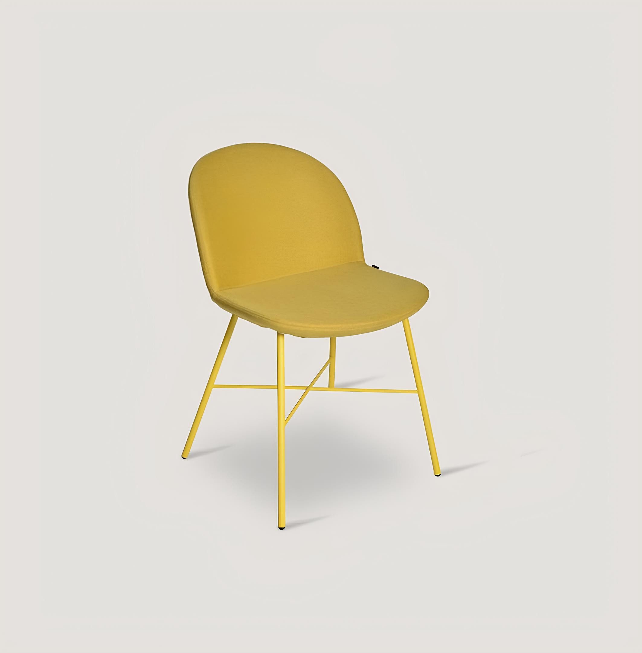 JVmoebel Esszimmerstuhl Gelber Designerstuhl aus Textil für stilvolle Akzente, Made in Europa