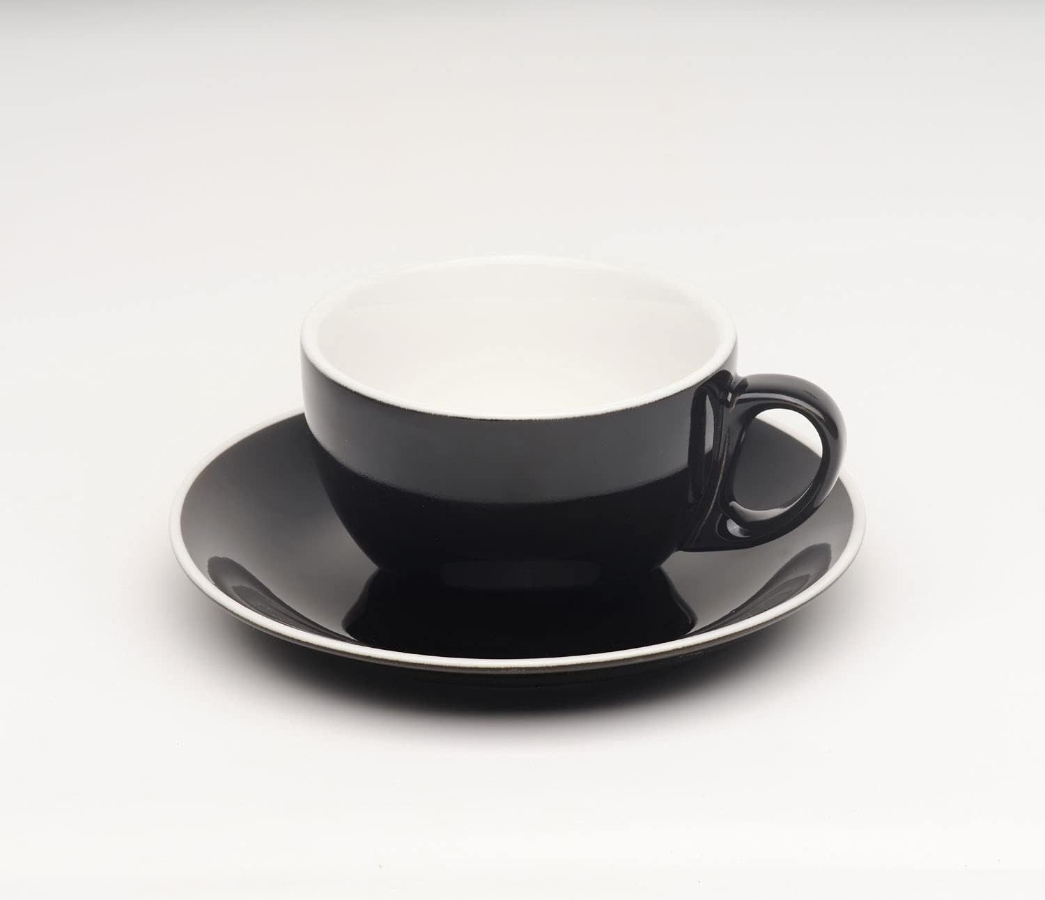 Gastro Spirit Latte-Macchiato-Tasse 12tlg. Milchkaffee Tassen Set 350 ml, schwarz, Italia Black Serie, 12-tlg., Keramik, extra dicke Wandstärke