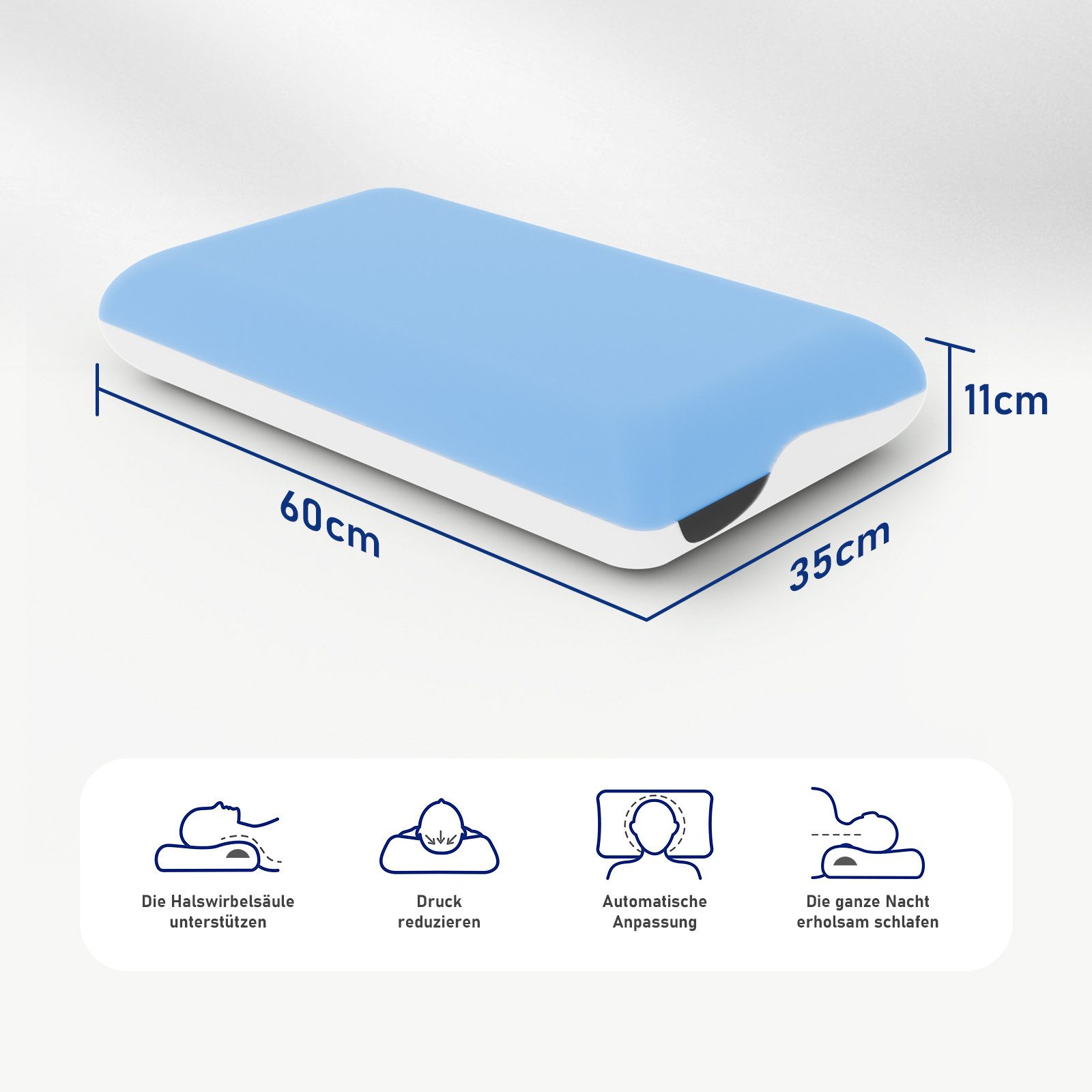 ROYGBIV Nackenstützkissen orthopädisches kissen, kopfkissen nackenschmerzen günstig online kaufen