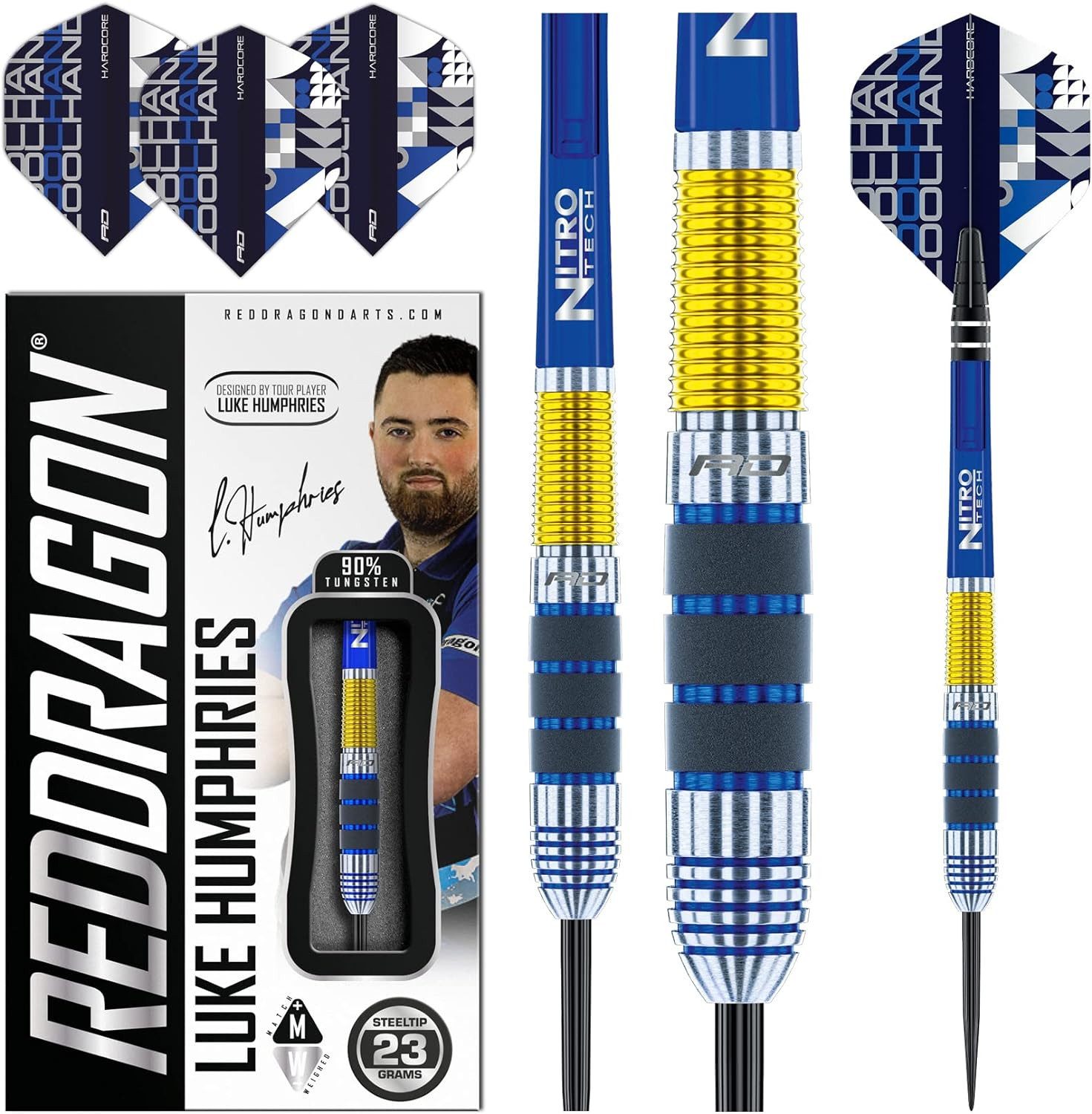 Dartpfeil RED DRAGON Luke Humphries 23 Gram Professional Tungsten Darts Set