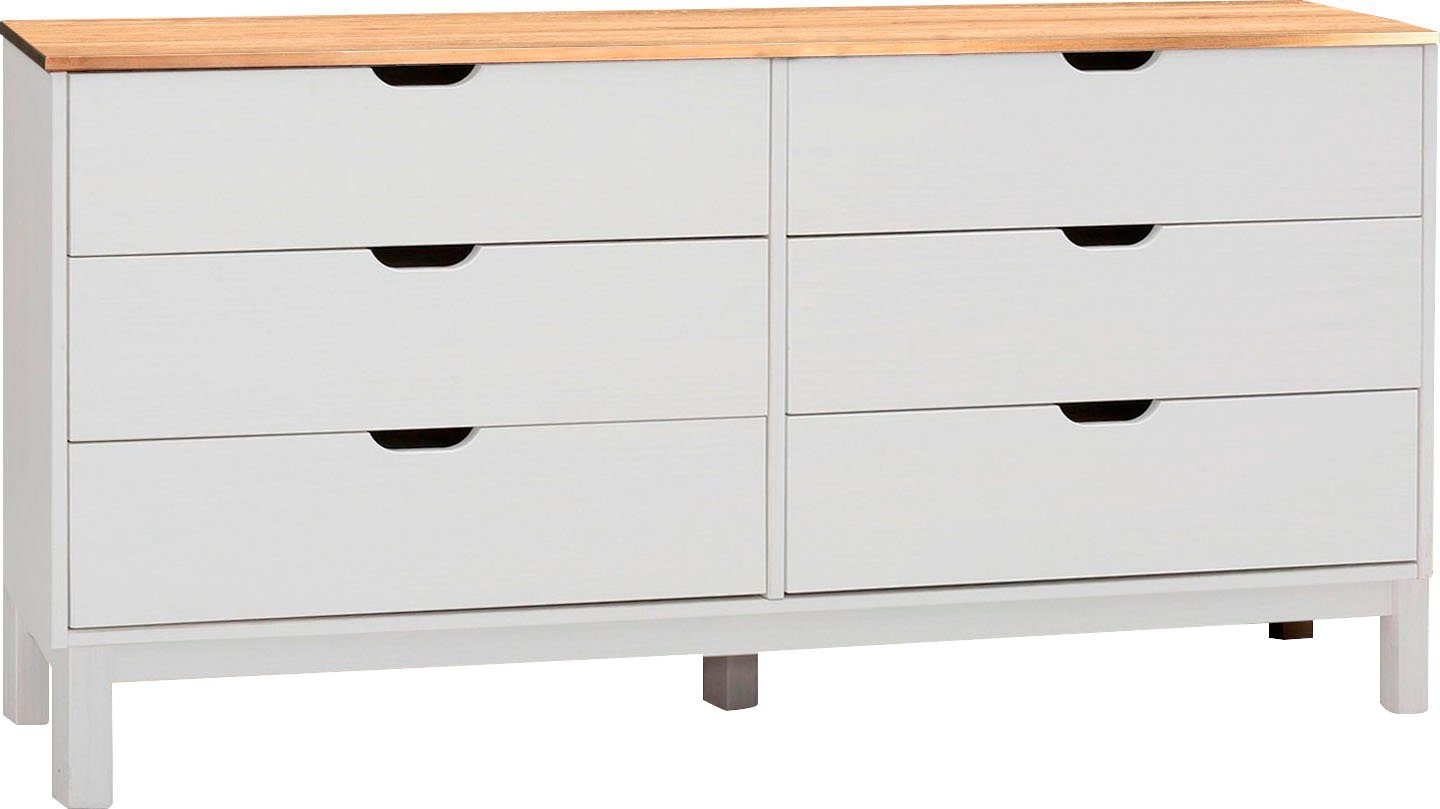 OTTO home Kommode Post, massives Kiefernholz, mit vielen Stauraummöglichkeiten, Breite 150 cm