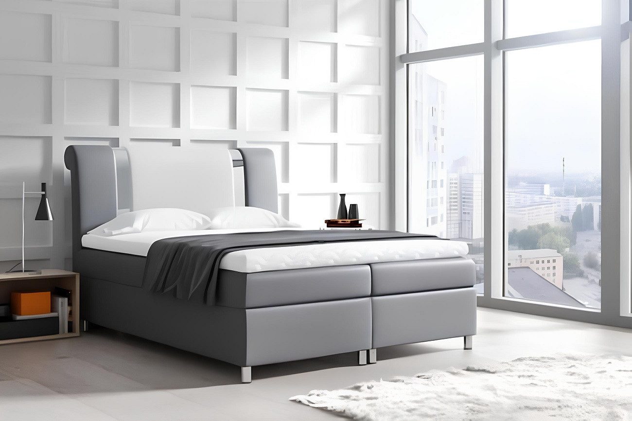 Xlmoebel Boxspringbett Neues Doppelbett mit integriertem Bettkasten (Bett), Hergestellt in Europa