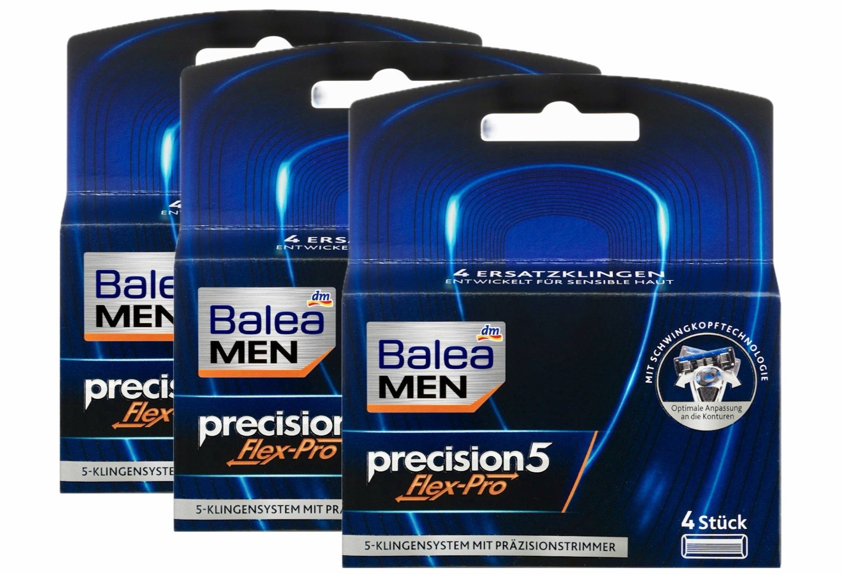 dm-drogerie markt GmbH & Co. KG Rasierklingen precision5 Flex-Pro - Balea, 3-tlg., Ersatzklingen, Balea