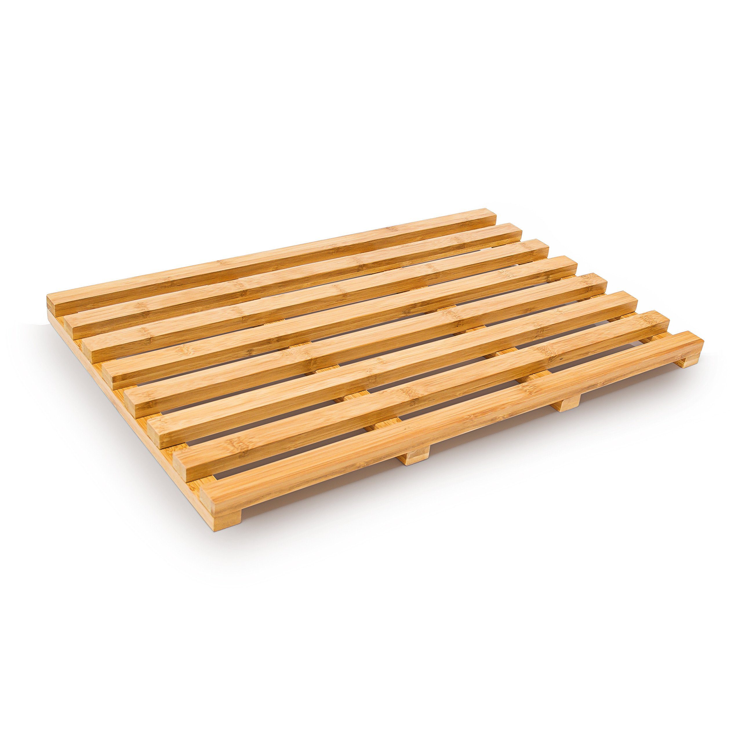 relaxdays Badematte Holzvorleger aus Bambus, Höhe günstig online kaufen