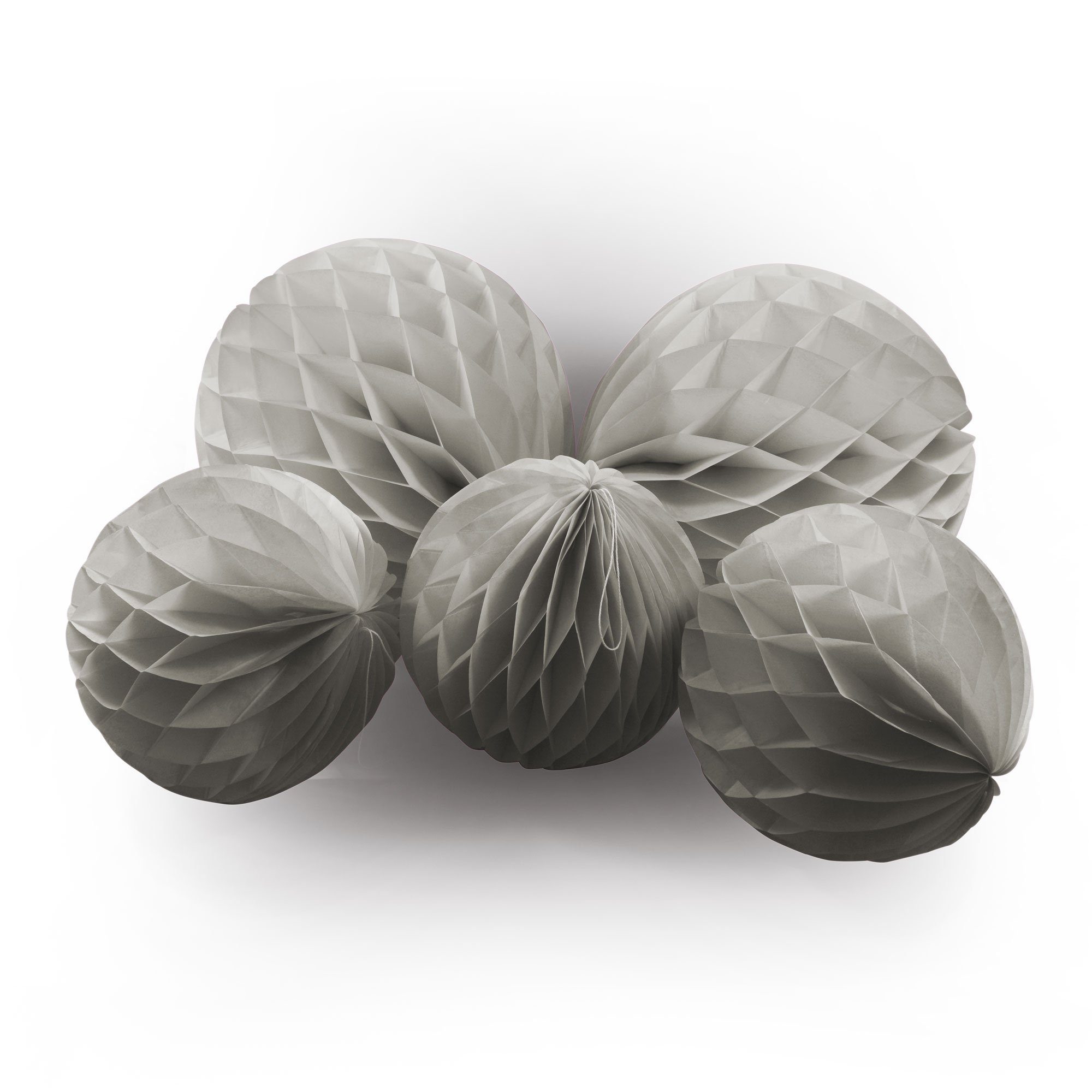 Frau WUNDERVoll Lampion 5 Wabenbälle - taupe, 3 x Ø 20 cm, 2 x Ø 30 cm