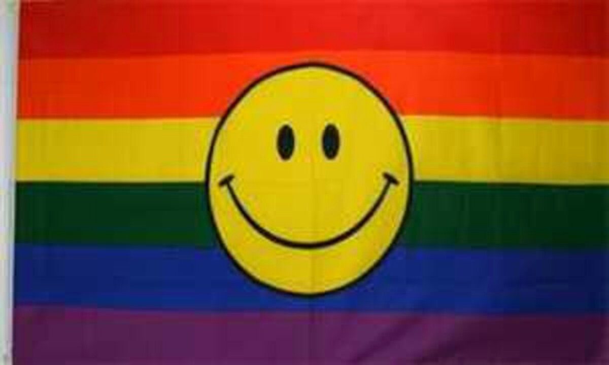 Regenbogen Smiley flaggenmeer g/m² Flagge 80