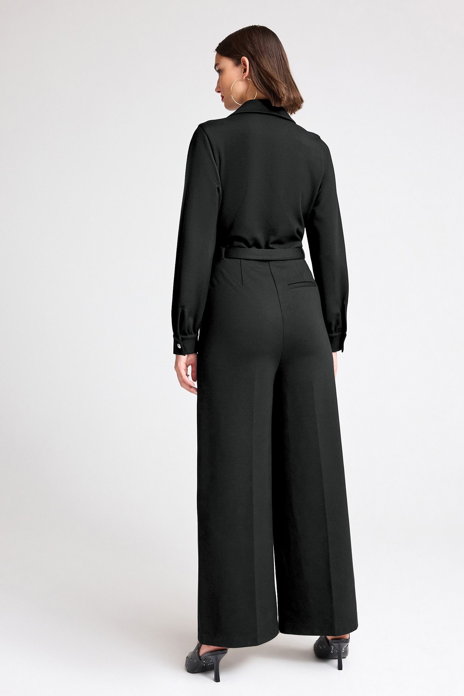 Next Jumpsuit Langärmeliger Ponte-Overall mit weitem günstig online kaufen