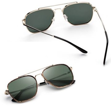 Elegear Pilotenbrille Sonnenbrille Herren Sonnenbrille Polarisiert Fliegerbrille, Metallrahmen 100% UV400 Schutz mit Beeindruckende Farbverstärkung und Klarheit Unisex Sonnenbrille