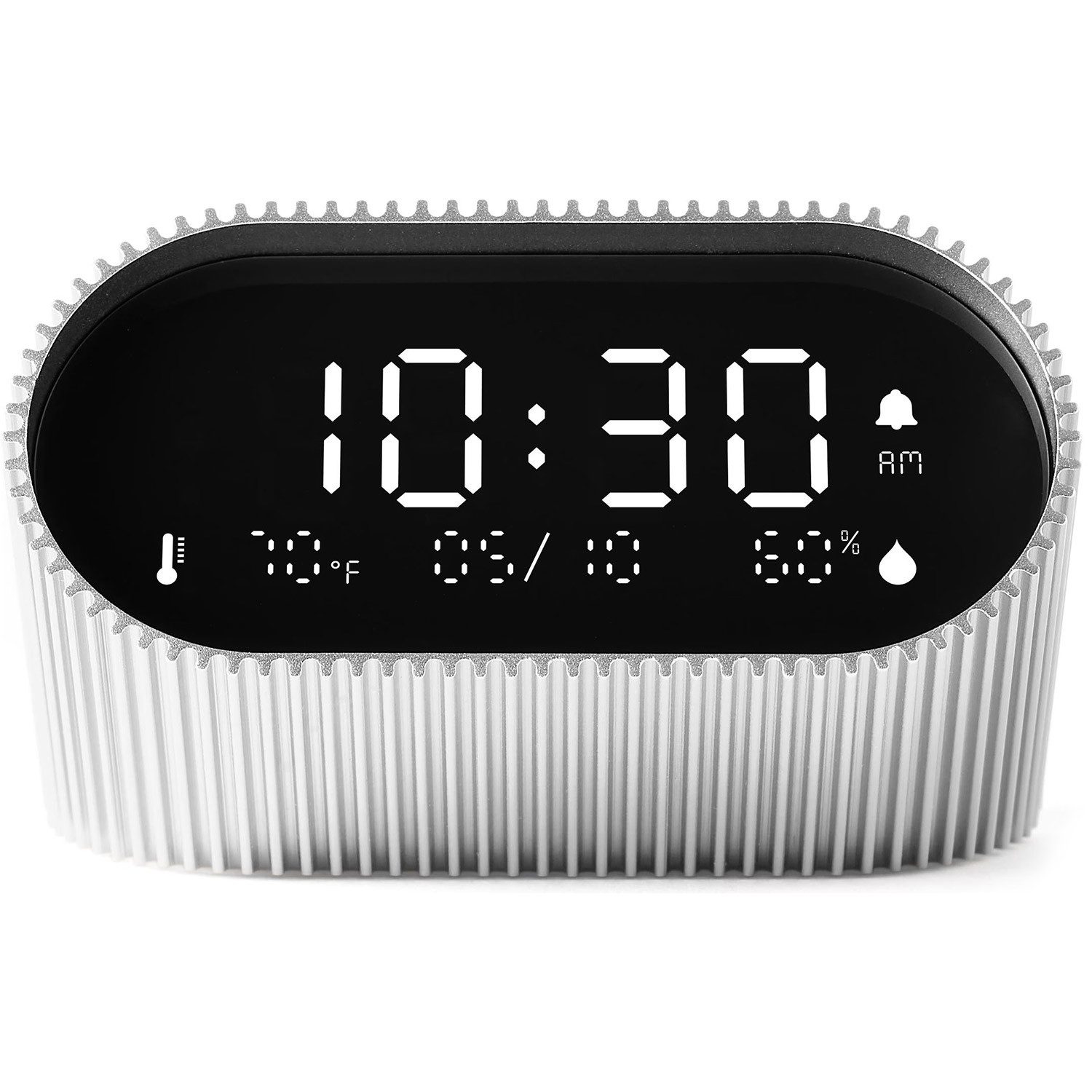 Quarzwecker Digitalwecker Ray Clock Alufarben