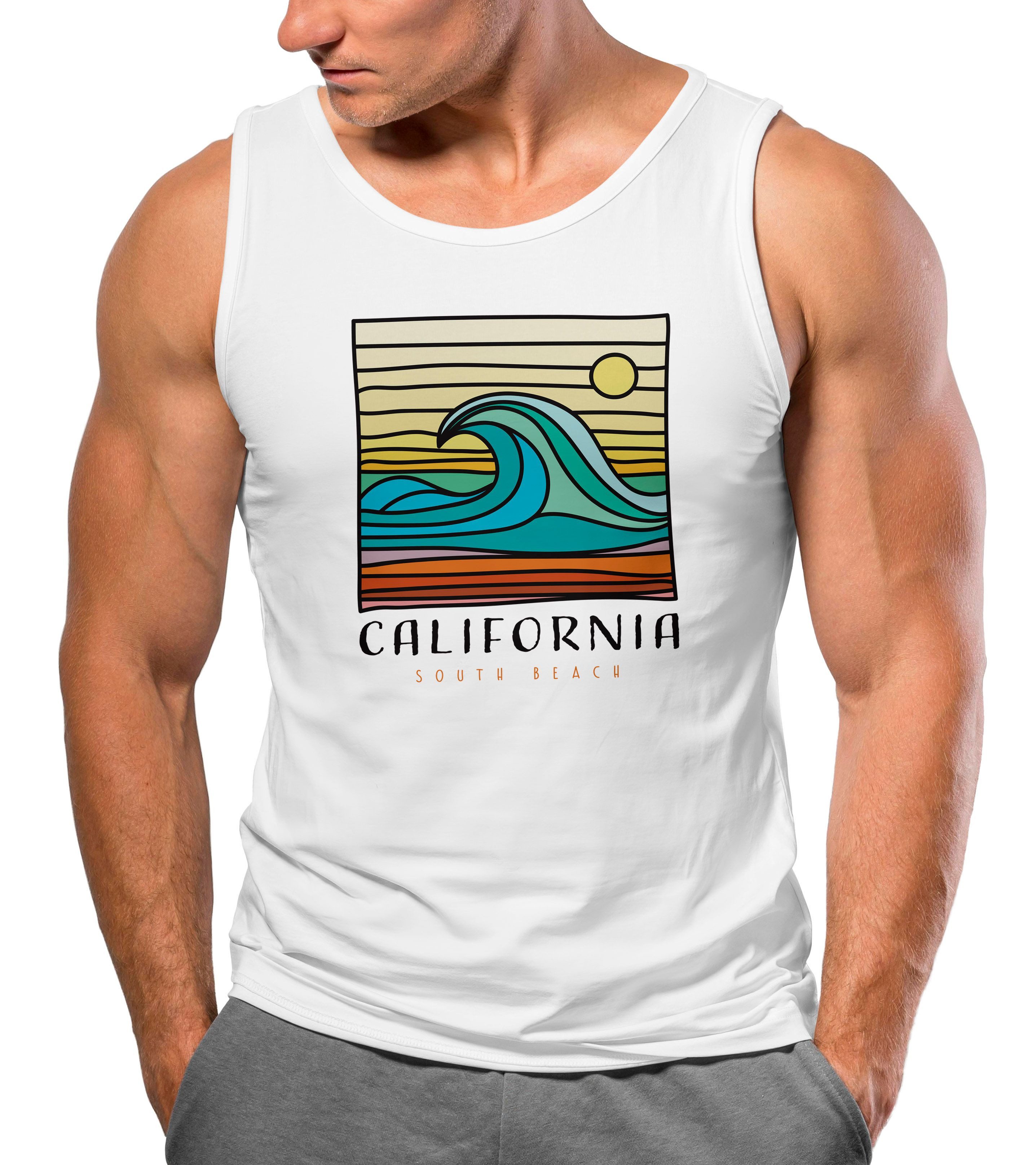 Neverless Tanktop Herren Tank-Top California South günstig online kaufen