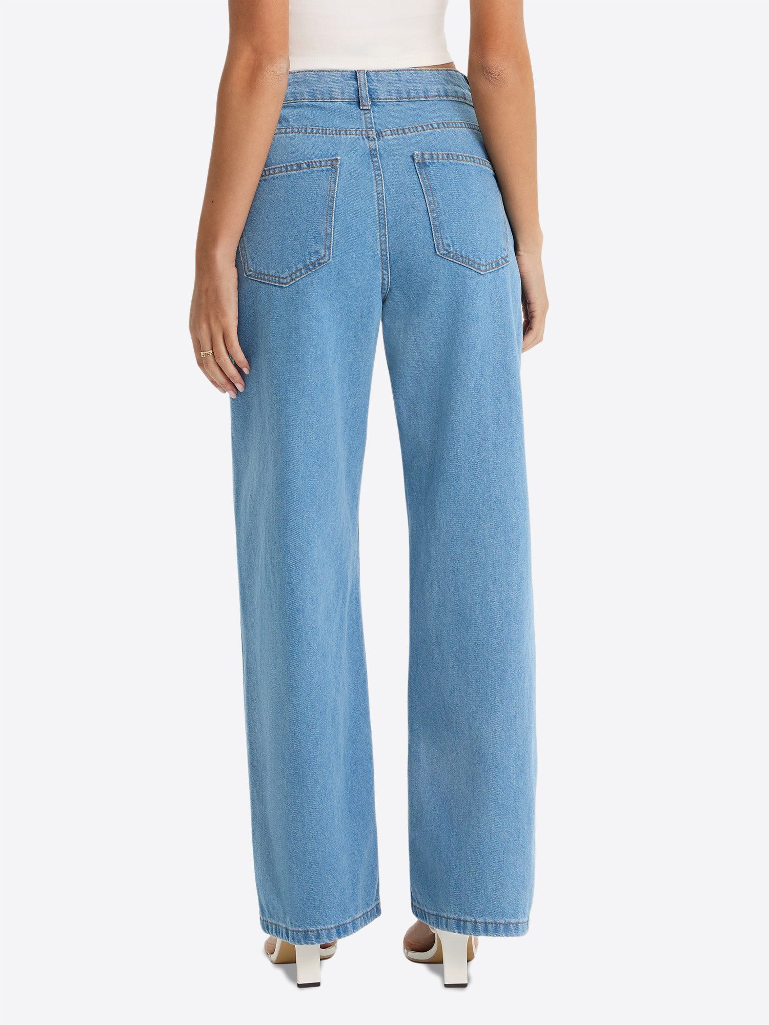 Imily Bela Gerade Jeans Damen Straight Fit Jeans im Five-Pocket Style (Pack günstig online kaufen