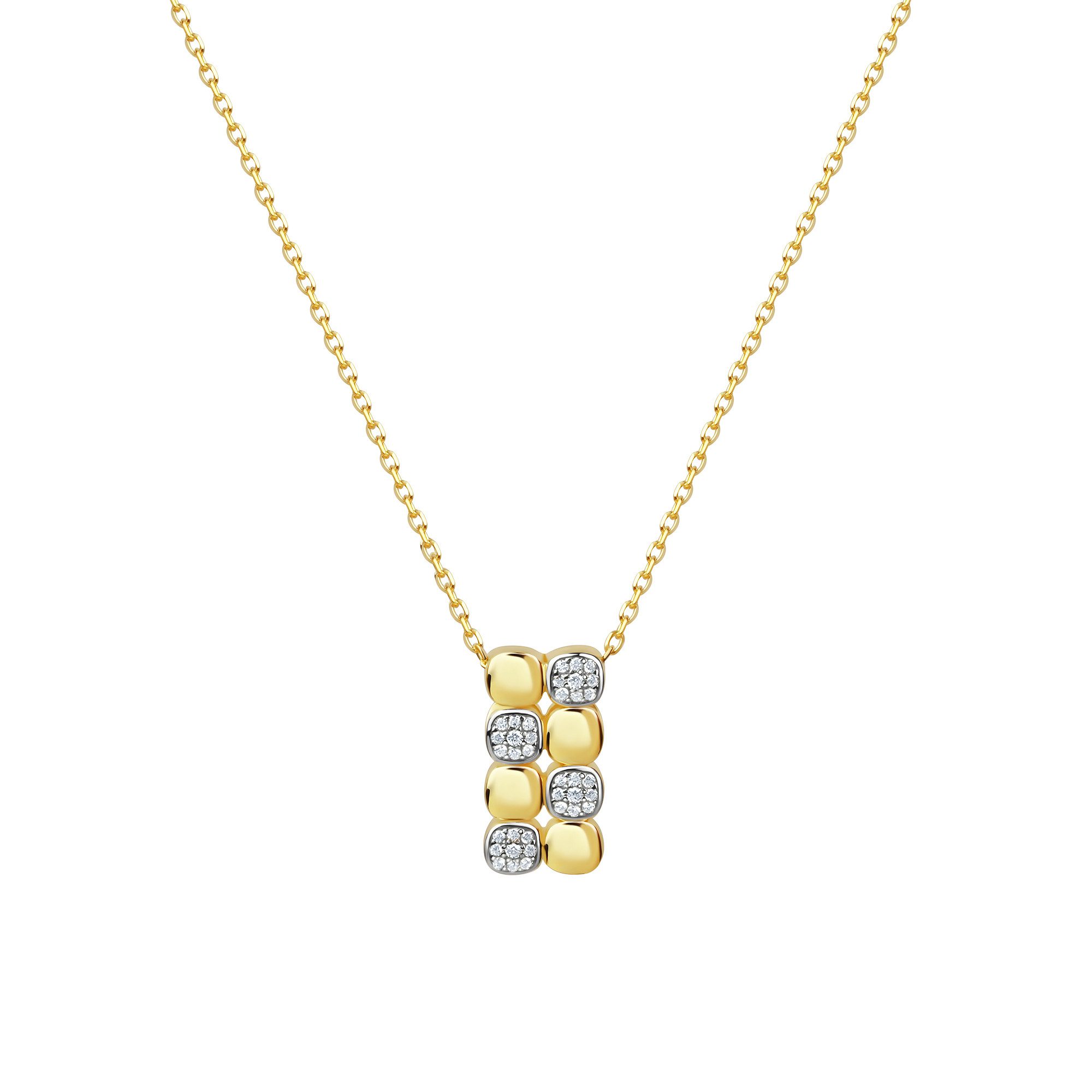 Vivance Kette mit Anhänger 925 Sterling Silber vergoldet und rhodiniert Zirkonia